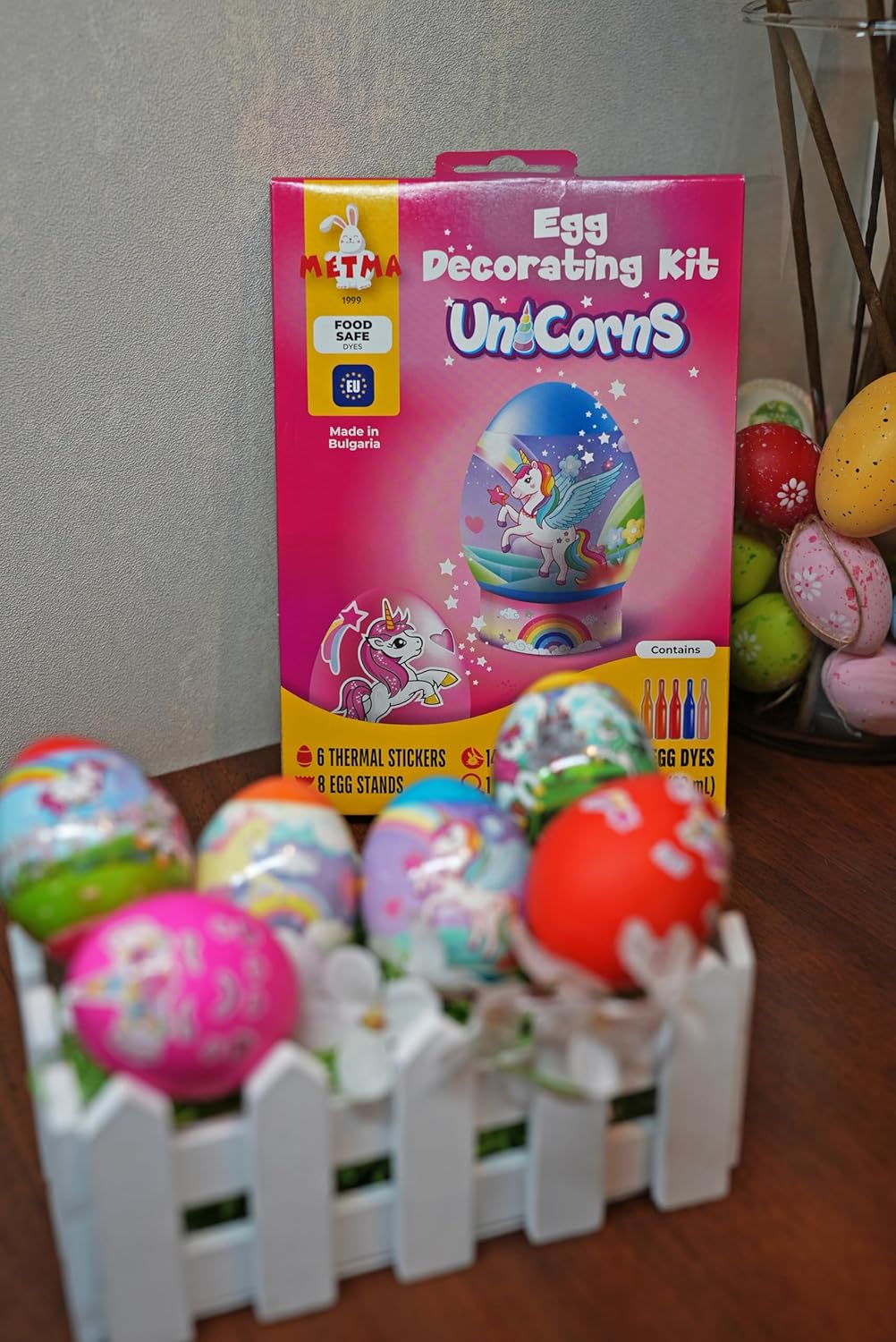 Egg Decorating Kit Planet Eggs & Unicorn Eggs - Complete Decorative Eggs Set with Liquid Dyes, Thermal Stickers, Egg Stands, and More - Fun Easter Egg Dye Kit Arts and Crafts for Kids (Pack of 2)