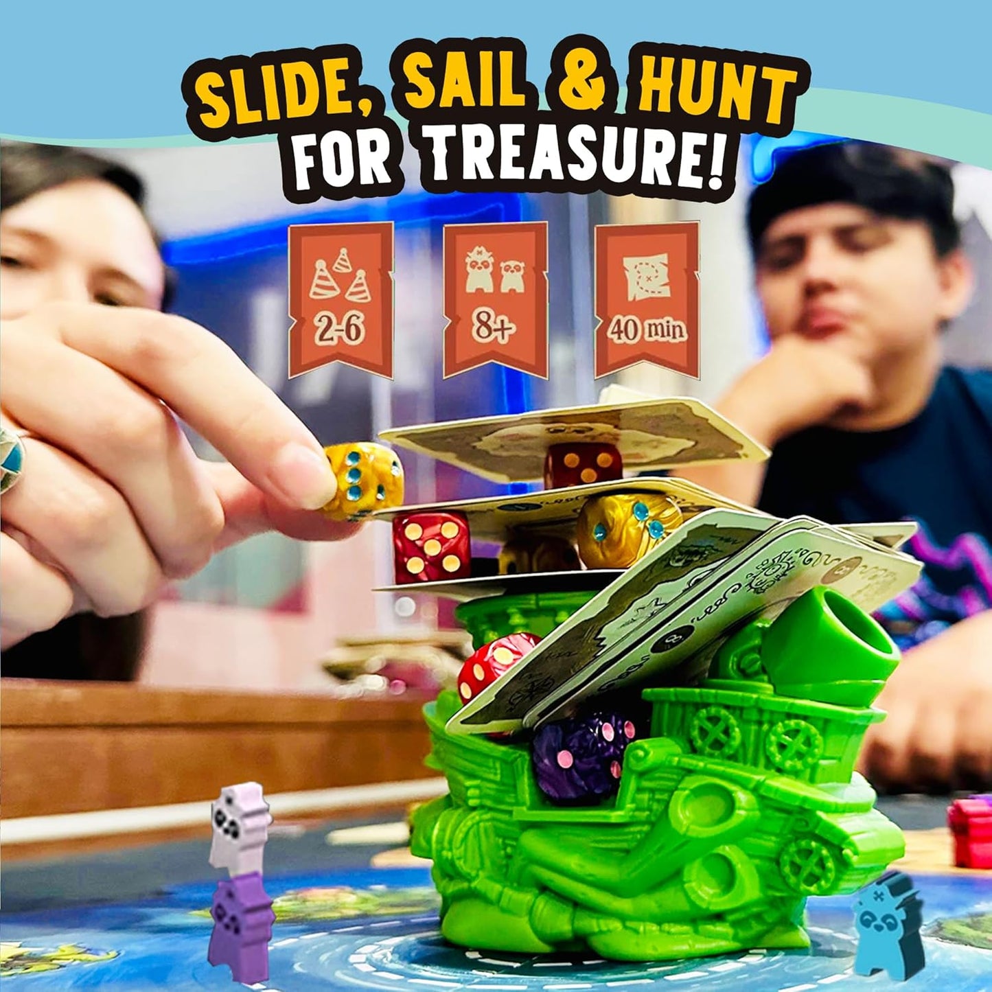 Party Panda Pirates – Toddler and Kids Games, Dice and Strategy Board Games for Adults, Treasure Hunt Toys for 8 Year Old Boys, 8 Year Old Boy Gift, Fun Family Game Night Adventure Play