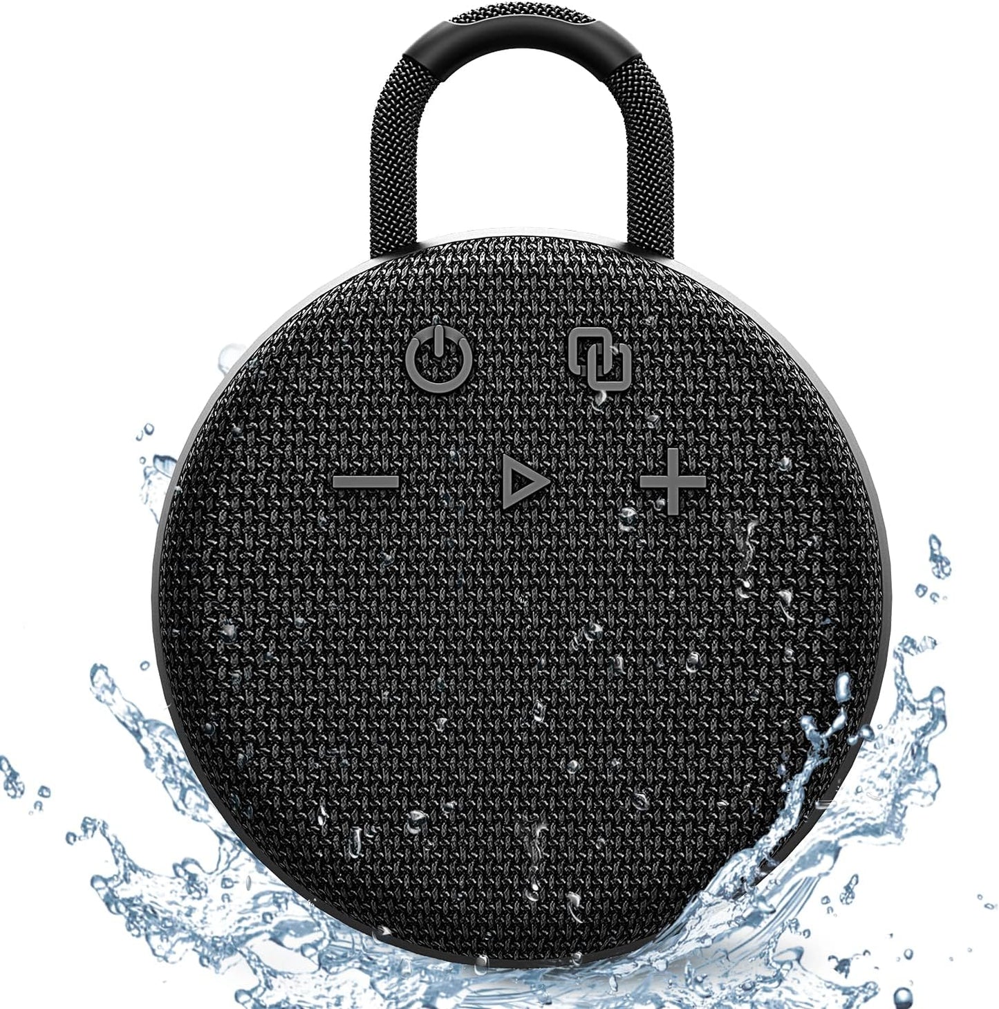 MusiBaby Mini Bluetooth Speaker – Bluetooth 5.3 with 6956C Chipset, IPX7 Waterproof, Rubberized Shell, Clip-On Lanyard, Ultra-Portable for Shower, Pool, Teens, Backpack, Gifts (Black)