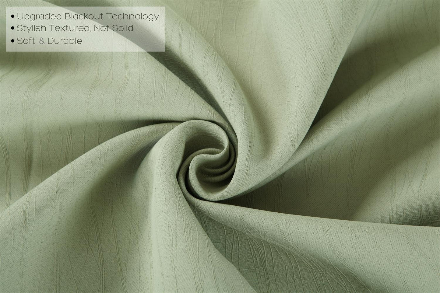 MIUCO Room Darkening Textured Grommet Thermal Insulated Blackout Curtains for Bedroom Set of 2 52x95 Inch Sage