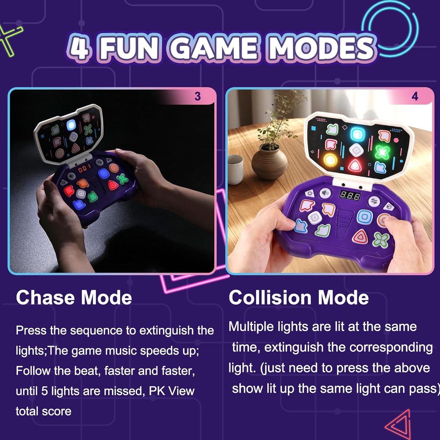 Fast-Push Puzzle Games | Electronic Bounce Fidget Toys | Educational Early Learning for Ages 3-12 | Boys & Girls | Navy Blue | Birthday & Party Gifts