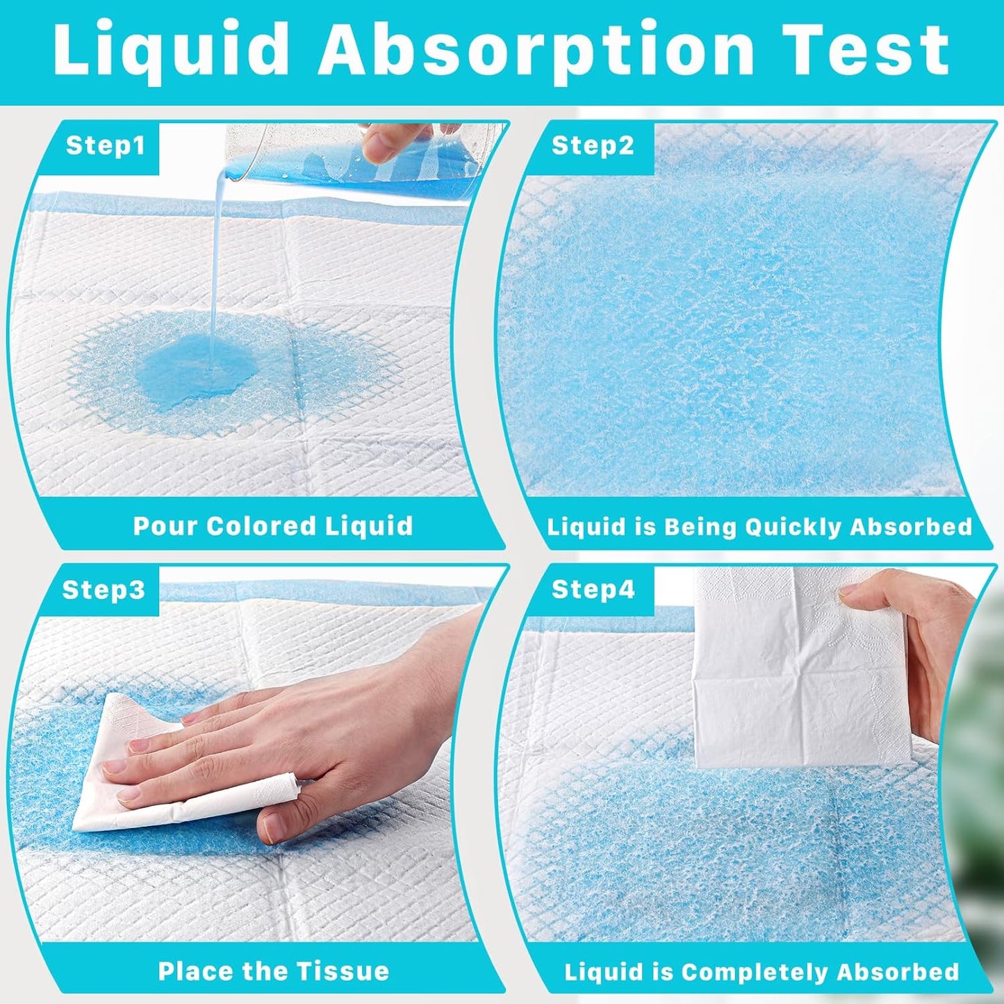 100 Pack Disposable Changing Pad,High Absorbent Diaper Changing Pads,Waterproof Leak Proof Baby Disposable Underpads,Breathable Incontinence Changing Pad for Adult Child Baby Pets,13X18inch