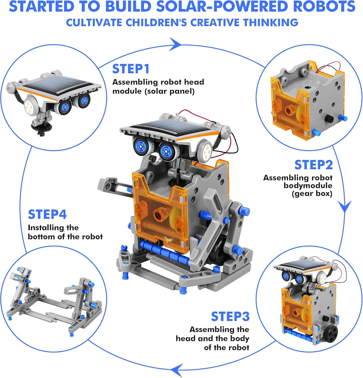 STEM 13-in-1 Education Solar Power Robots Toys for Boys Age 8-12, DIY Educational Toy Science Kits for Kids, Building Experiment Robotics Set Birthday Gifts for 8 9 10 11 12 Years Old Boys Girls Teens