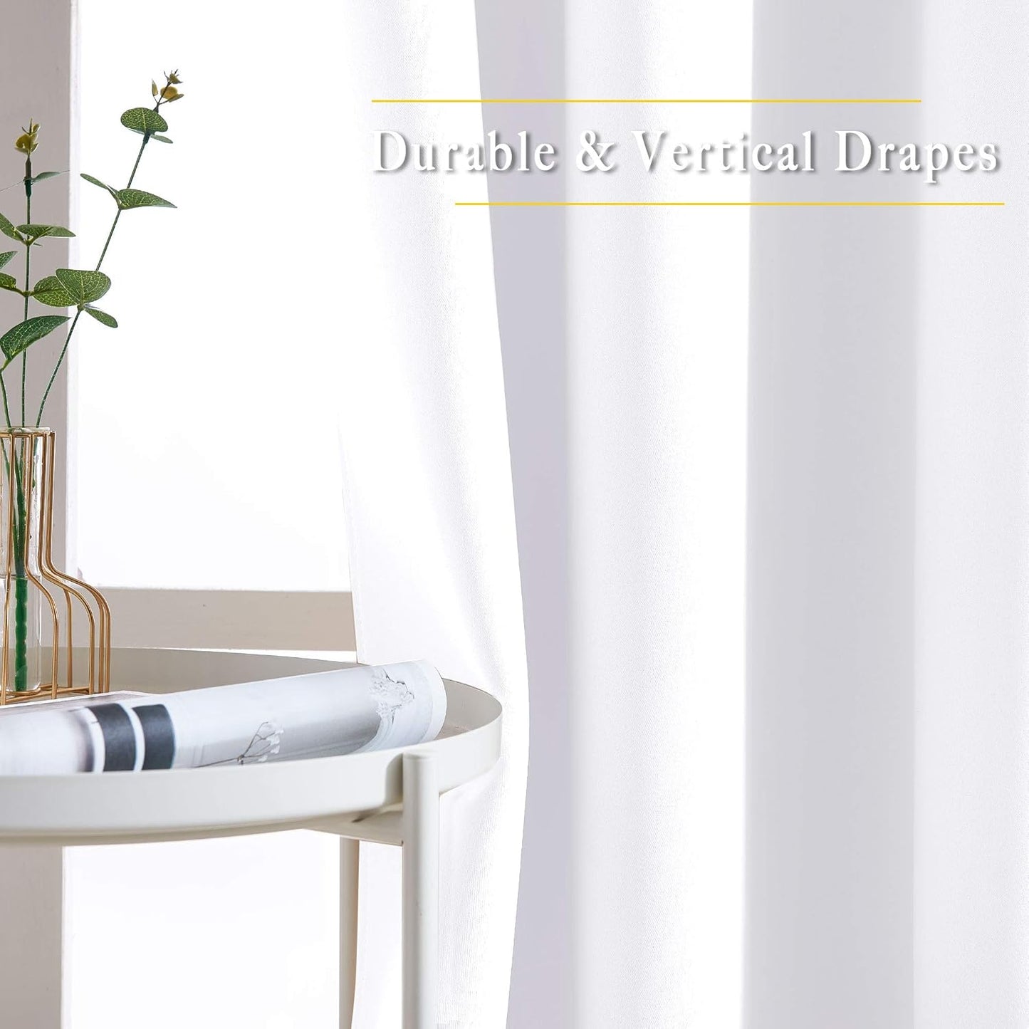 NICETOWN White Doorway Curtains 80 inches Long, Grommet Privacy Door Curtains Room Darkening Thermal Window Treatments for Bedroom/Living Room, 2 Panels, W46 x L80