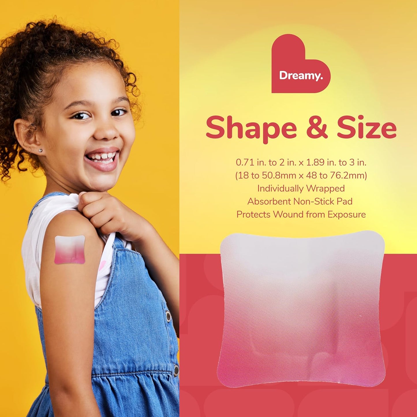 BioSwiss Bandages, Assorted Size Gradient Print Self Adhesive Bandage, Latex Free Sterile Wound Care, First Aid Kit Supplies for Kids and Adults, 60 Count