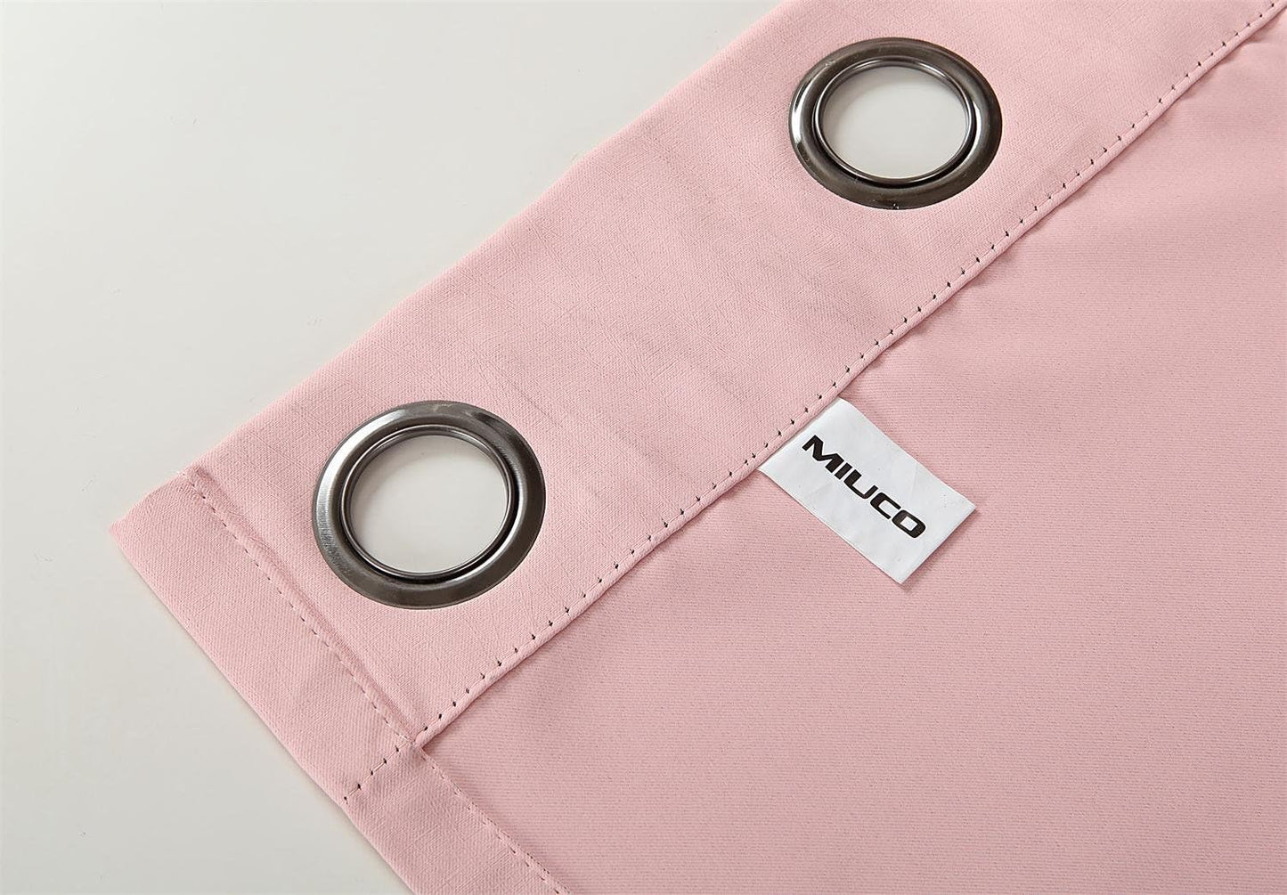 MIUCO Blackout Curtains Room Darkening Textured Grommet Window Curtains for Nursery Curtains 2 Panels 52x95 Inch Pink
