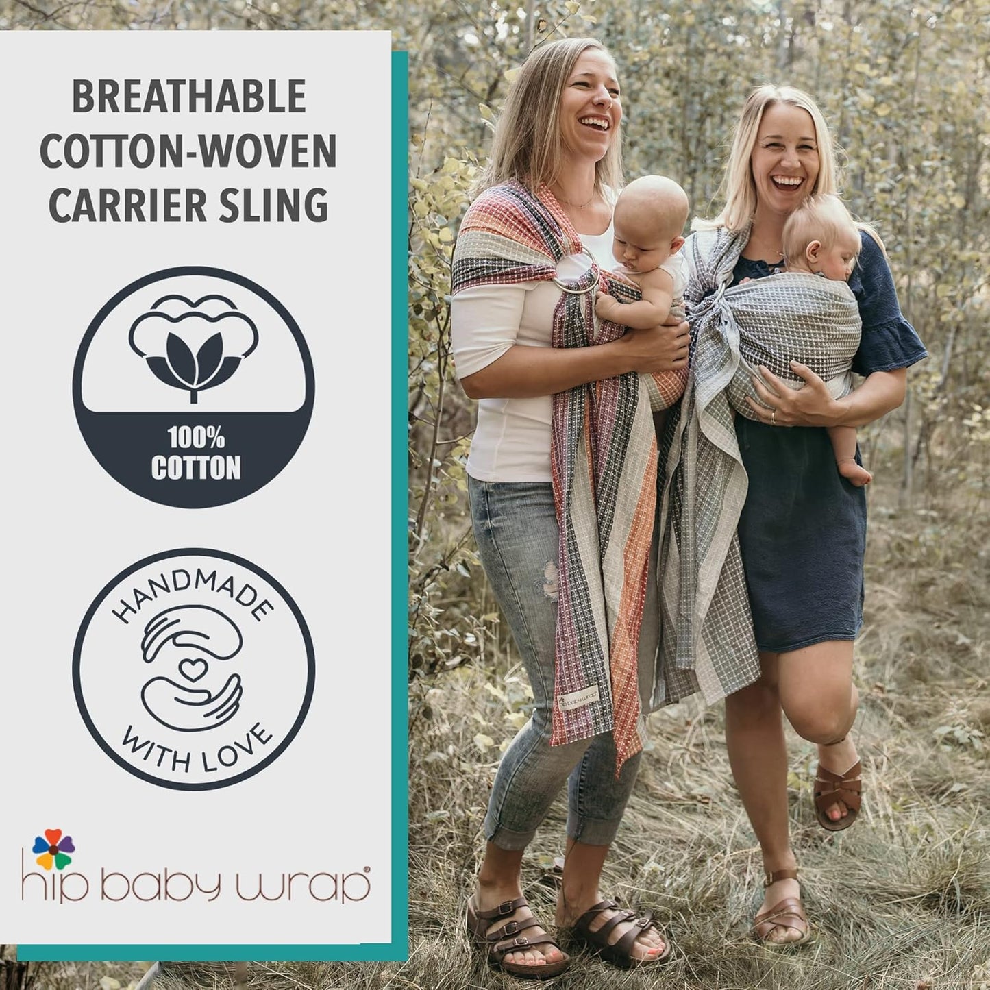Hip Baby Wrap Ring Sling Baby Carrier for Infants and Toddlers - Beautiful, 100% Soft Cotton Baby Wraps Carrier for Babies 8-35 lbs - Perfect Baby Shower Gifts Moms and Dads - Nursing Cover (Sunset)