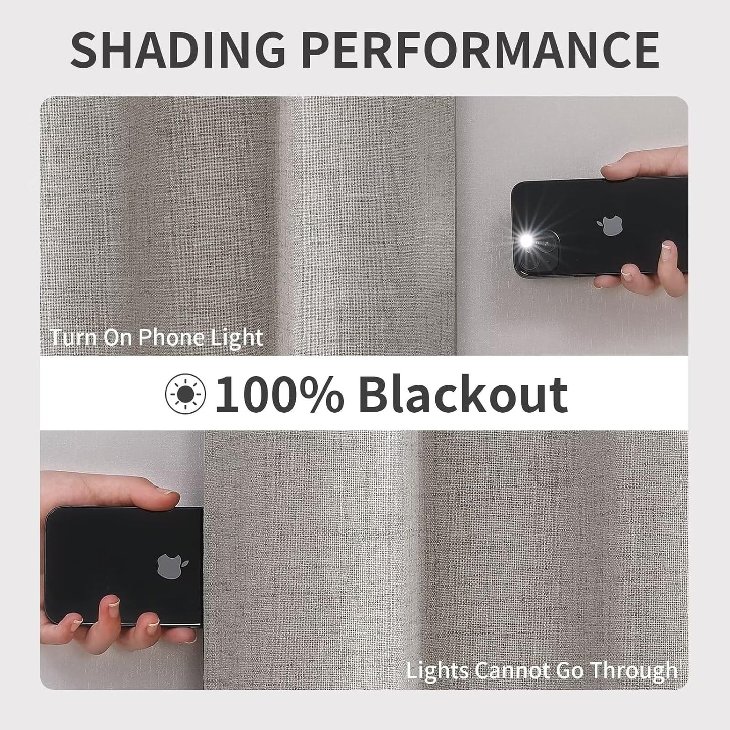 Joydeco Total Blackout Curtains Customize for Living Room Bedroom, Greyish White Grommet Privacy Thermal Insulated Room Darkening Curtain 1 Panel (Custom Size, Color)