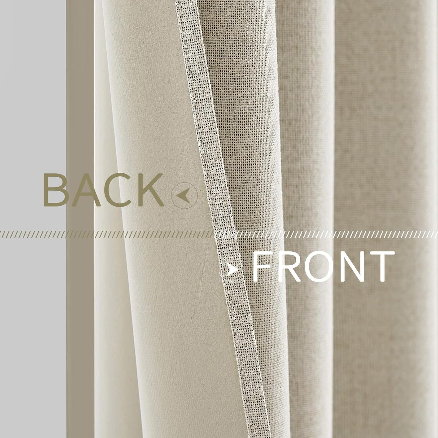 MIULEE 100% Blackout Polyester Textured Curtains for Bedroom Solid Thermal Insulated Cream Grommet Room Darkening Curtains & Drapes Luxury Decor for Living Room Nursery 52 x 90 Inch (2 Panels)