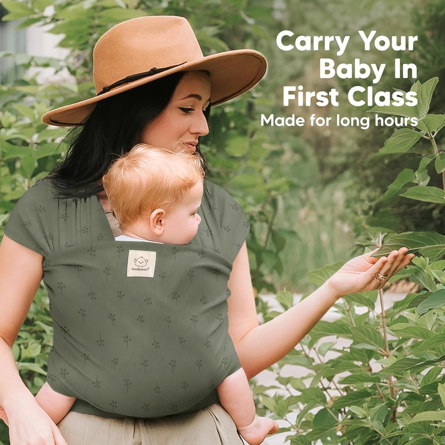 KeaBabies Baby Wrap Carrier - All in 1 Original Baby Carrier Newborn to Toddler Sling, Easy to Wear, Hands Free Bonding, Lightweight, Breathable Infant Wraps (Forest)