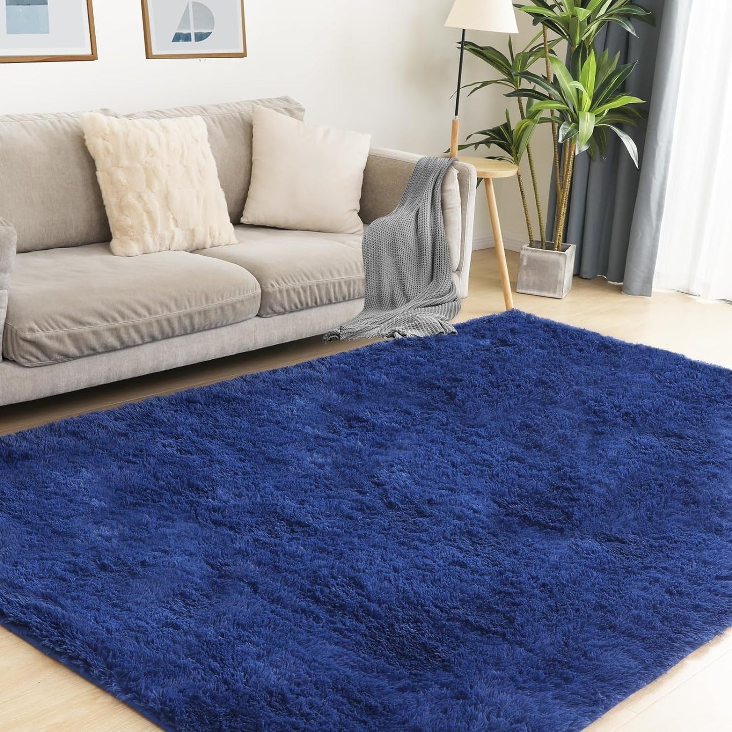 3x5 Blue Rug, Area Rugs for Living Room, Soft Plush Area Rugs for Bedroom, Non-Slip Indoor Carpet for Nursery, Study Room, Playroom, Home Decor