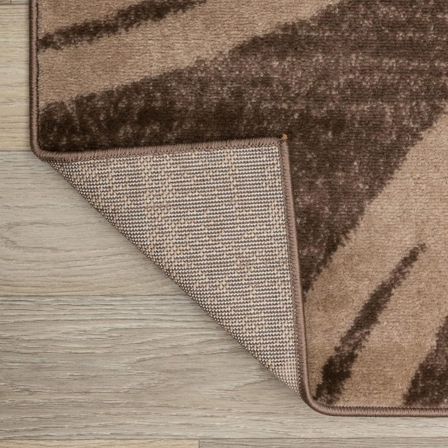 Rugshop Modern Wavy Circles Design Runner Rug 2'7" x 12' Brown