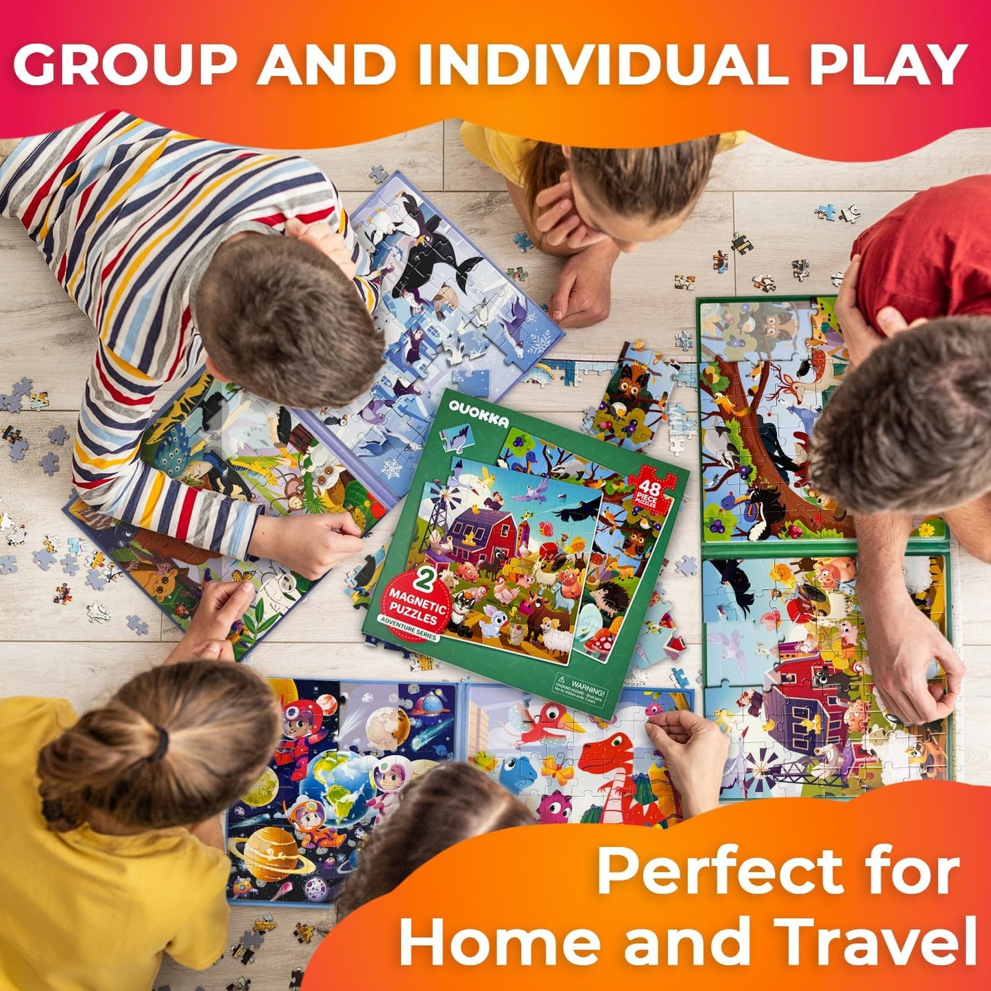 QUOKKA Magnetic Puzzles for Kids Ages 3-5 - 2x48 Travel Puzzles Games for Toddlers 3-4 Years Old - Activities Car Toy for Boys and Girls 4-6 yo - Farm & Forest Animals Learning Magnet for Road Trip