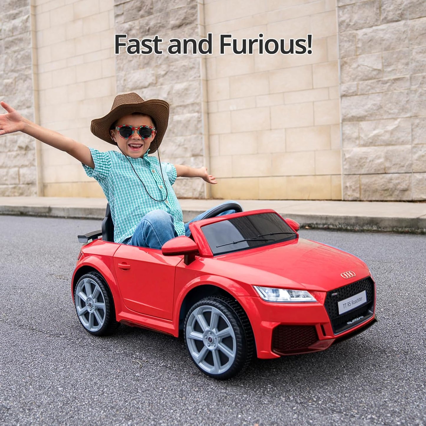 Licensed Audi Electric Kids Car, 12V Kids Ride-on Toy Car for Toddlers w/Remote - Red