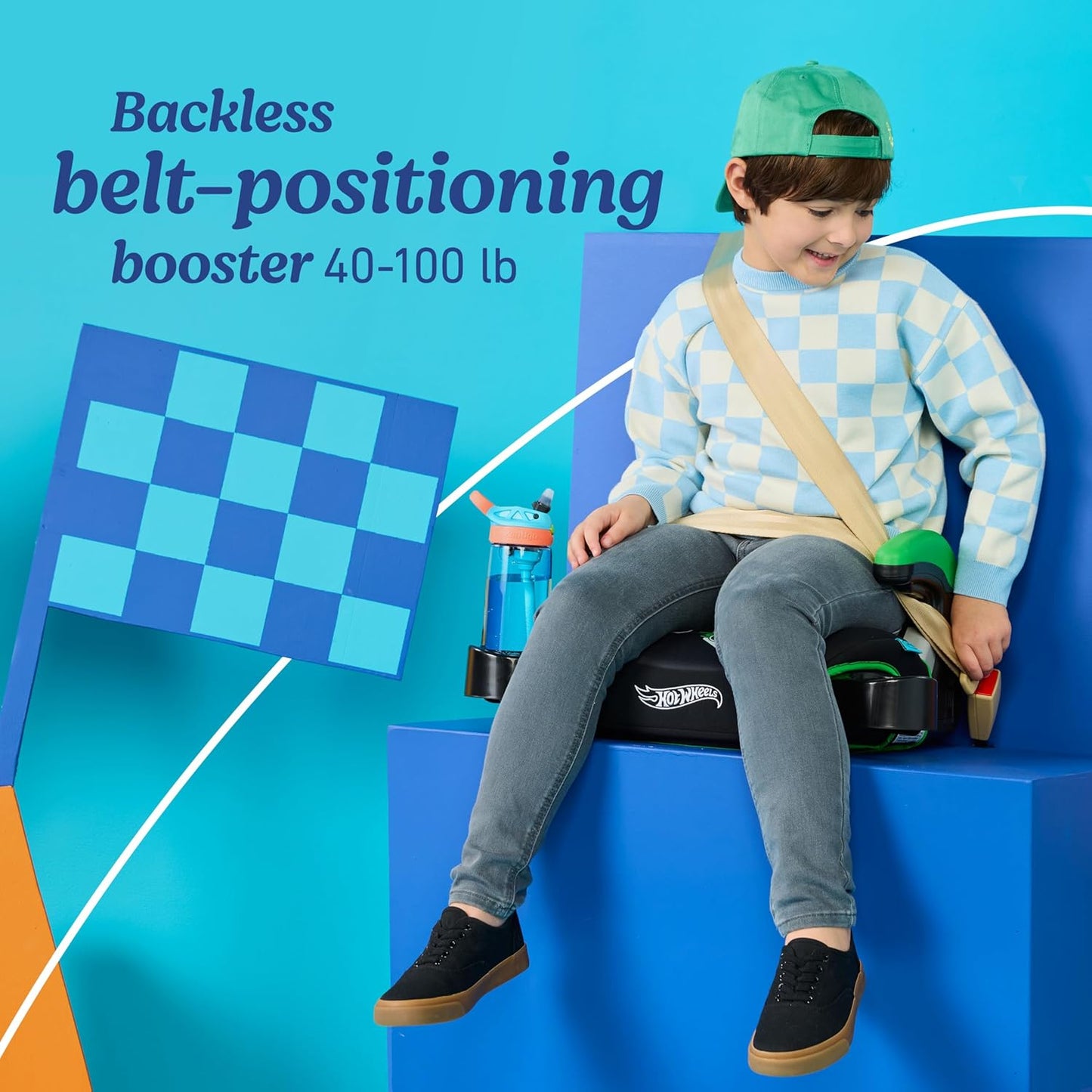 Graco TurboBooster 2.0 Backless Booster Car Seat, Hot Wheels Gamer, Travel Booster Seat for Children Ages 4-10, Weight 40-100 Pounds and Height up to 57 Inches