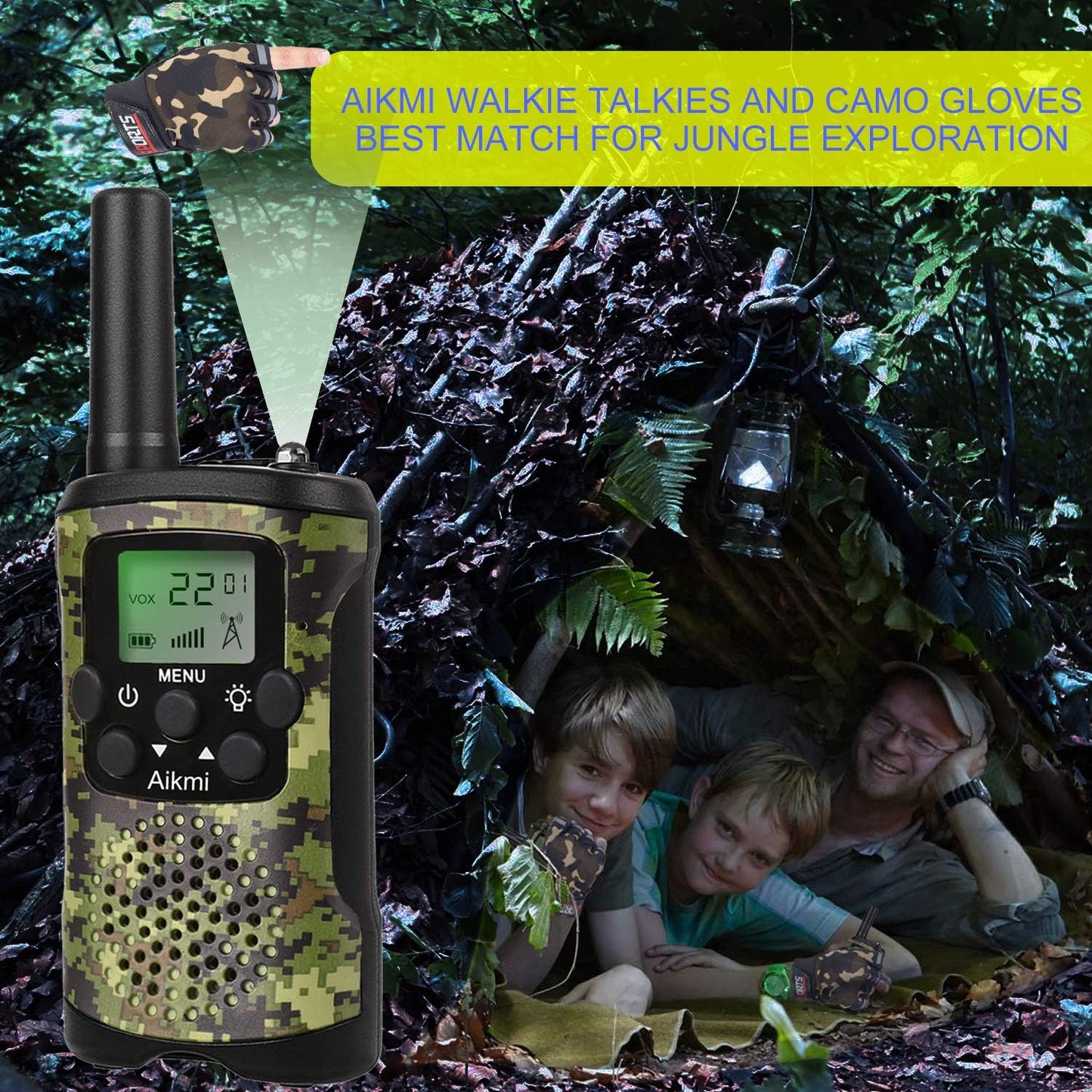 Kids Walkie Talkies Boys Gifts for Kids Aged 5-12 Outdoor Toys 3 Miles Long Range 22 Channel 2 Way Radio fit Adventure Game Hunt Camp Toys 6 7 8 9 Years Old Boys Gifts