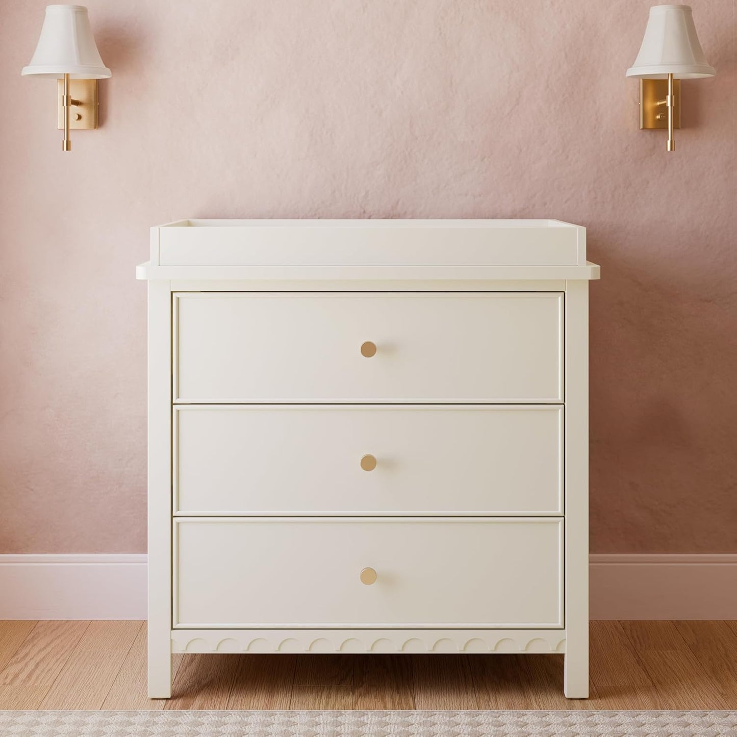 Graco Sasha 3-Drawer Chest with Changing Table Topper (Froasted Oat) – GREENGUARD Gold Certified, Nursery Bedroom Wood Chest with Spacious Storage, Interlocking Drawer System, Pre-Installed Tracks