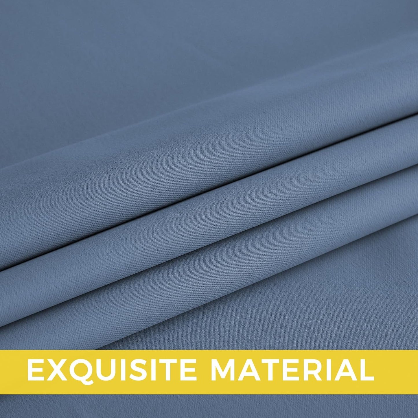 NICETOWN Stone Blue Energy Saving Drapes - Grommet Thermal Insulated Shades for Home Office, Yard, Flat, Bedroom, Hall - Durable, 2 Panels, W52 x L63