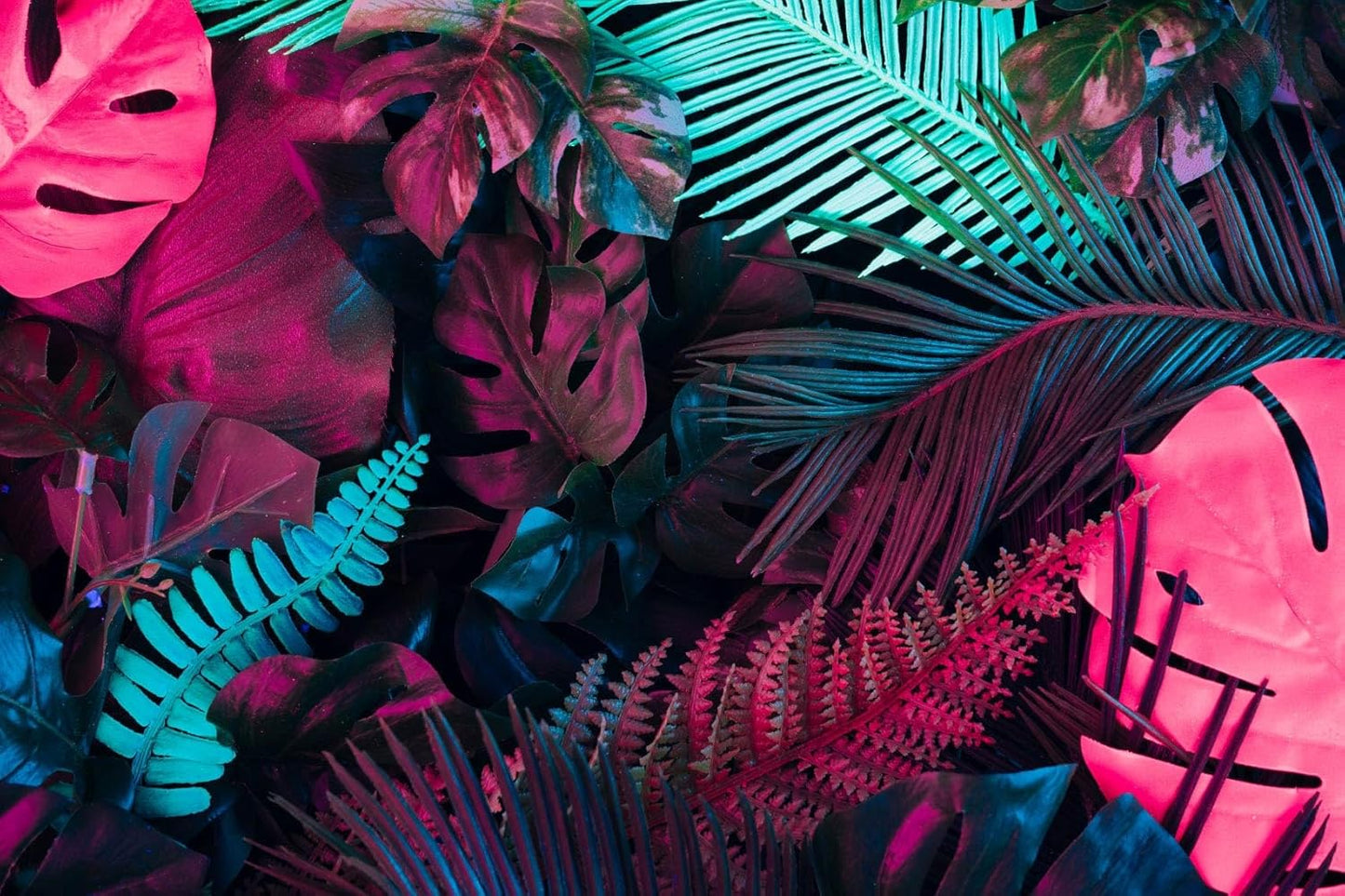 Tropical Plant Rose Red Banana Leaf Fabric Wallpaper Mural for Bedroom Living Room Basement(Not Self-Adhesive)
