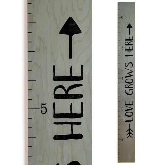 Wooden Growth Chart – Kids Height Chart, Wall Measurement for Kids, Height Chart for Wall, Growth Ruler for Children – Tribal Gray (63"x6.7")