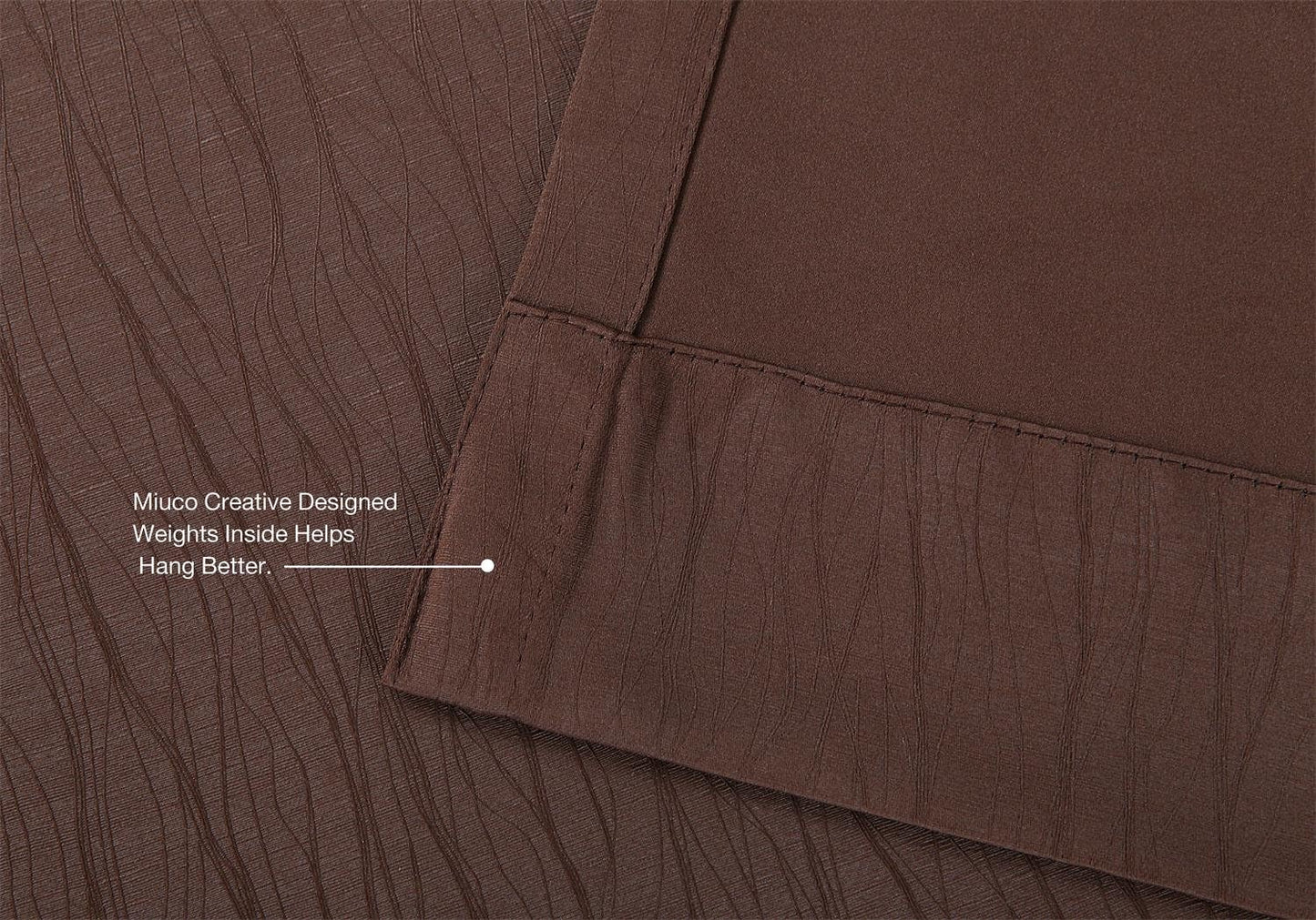 MIUCO Blackout Curtains Jacquard Textured Grommet Curtains for Living Room 2 Panels 52x84 Inch Long Chocolate