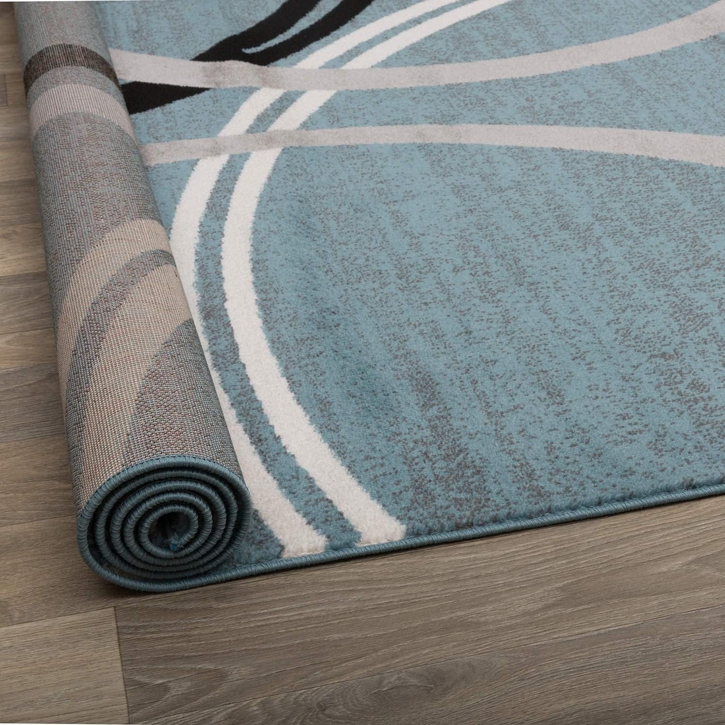 Rugshop Modern Wavy Circles Design Runner Rug 2'7" x 8' Blue