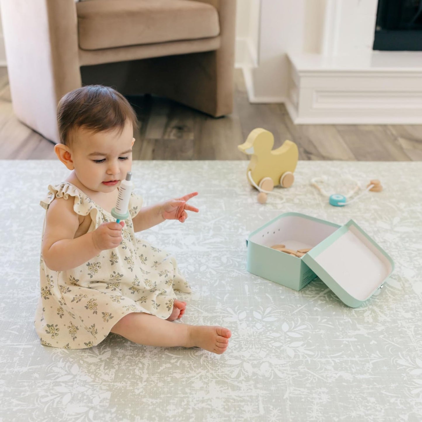 Baby Play Mats for Floor - Eden (6x6ft) - Premium EVA Foam Play Mat for Babies & Toddlers - Perfect for Tummy Time, Crawling, Playroom - Stylish & Comfortable Kids Play Mat