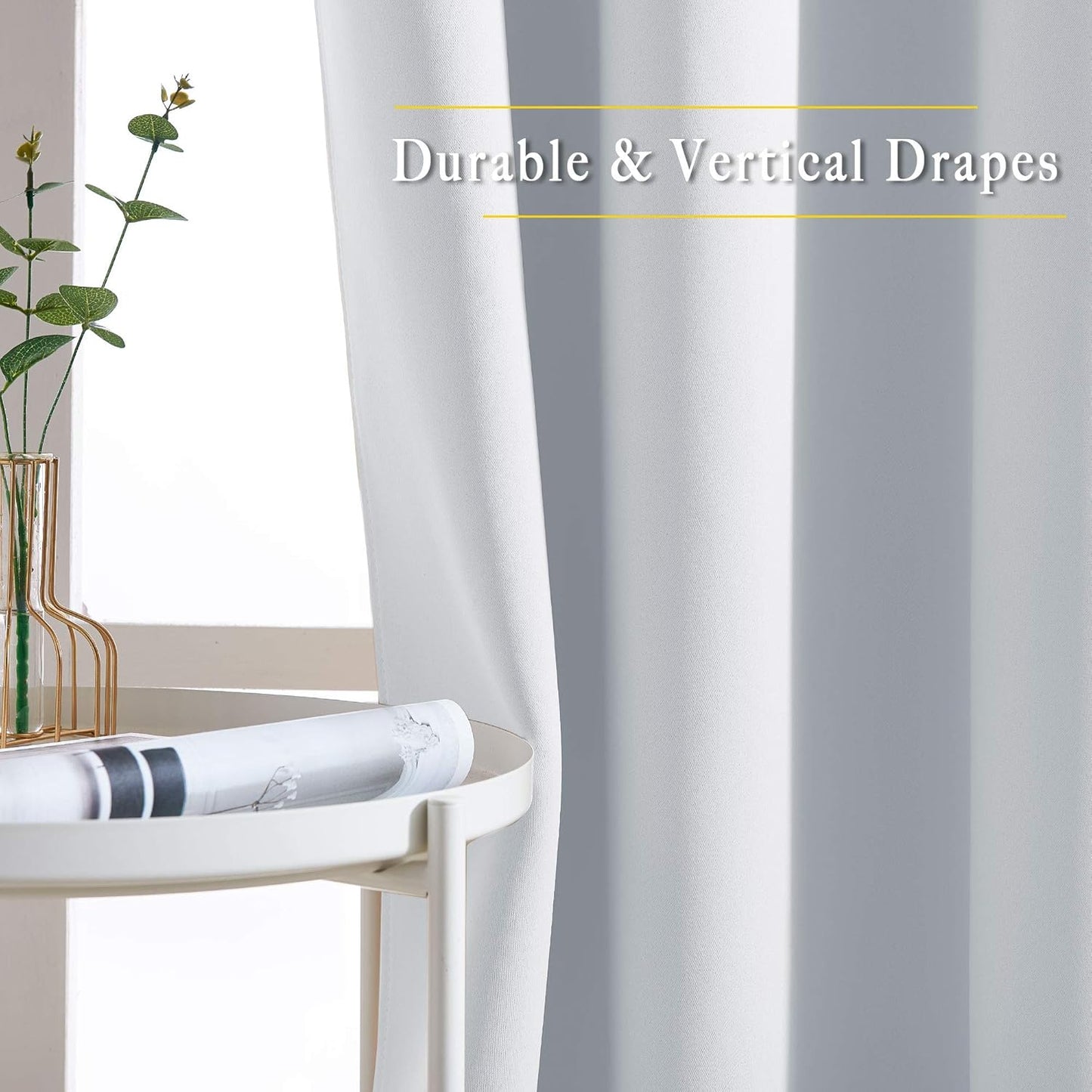 NICETOWN Greyish White Room Darkening Curtains - Window Treatment Thermal Insulated Grommet Room Darkening Curtains/Drapes for Bedroom (2 Panels, 66 by 54, Greyish White)