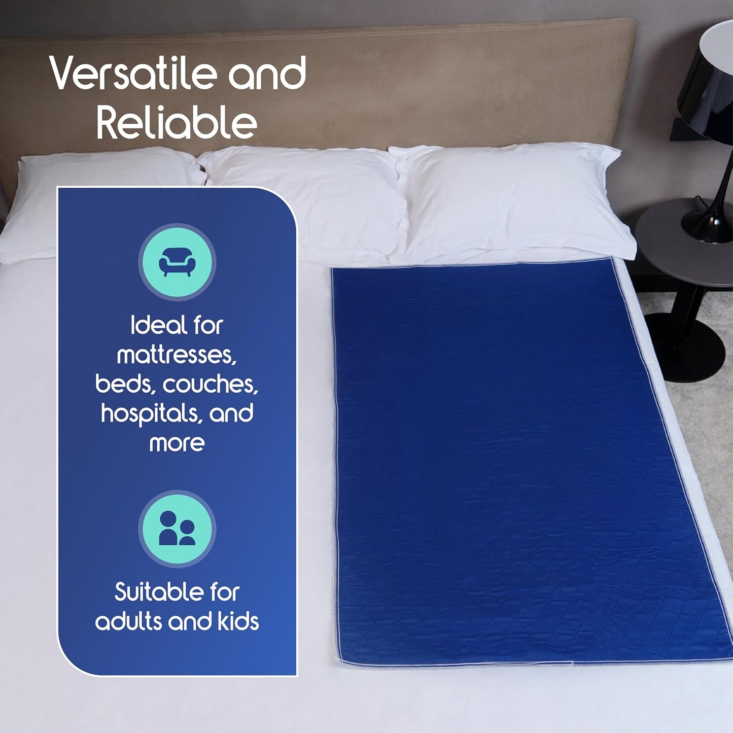 Inspire Waterproof Mattress Protector, 2 Pack - Dark Colored to Hide Stains, Extra Large 34 x 54, Quilted Bed Pad for Incontinence Washable, for Adults and Kids