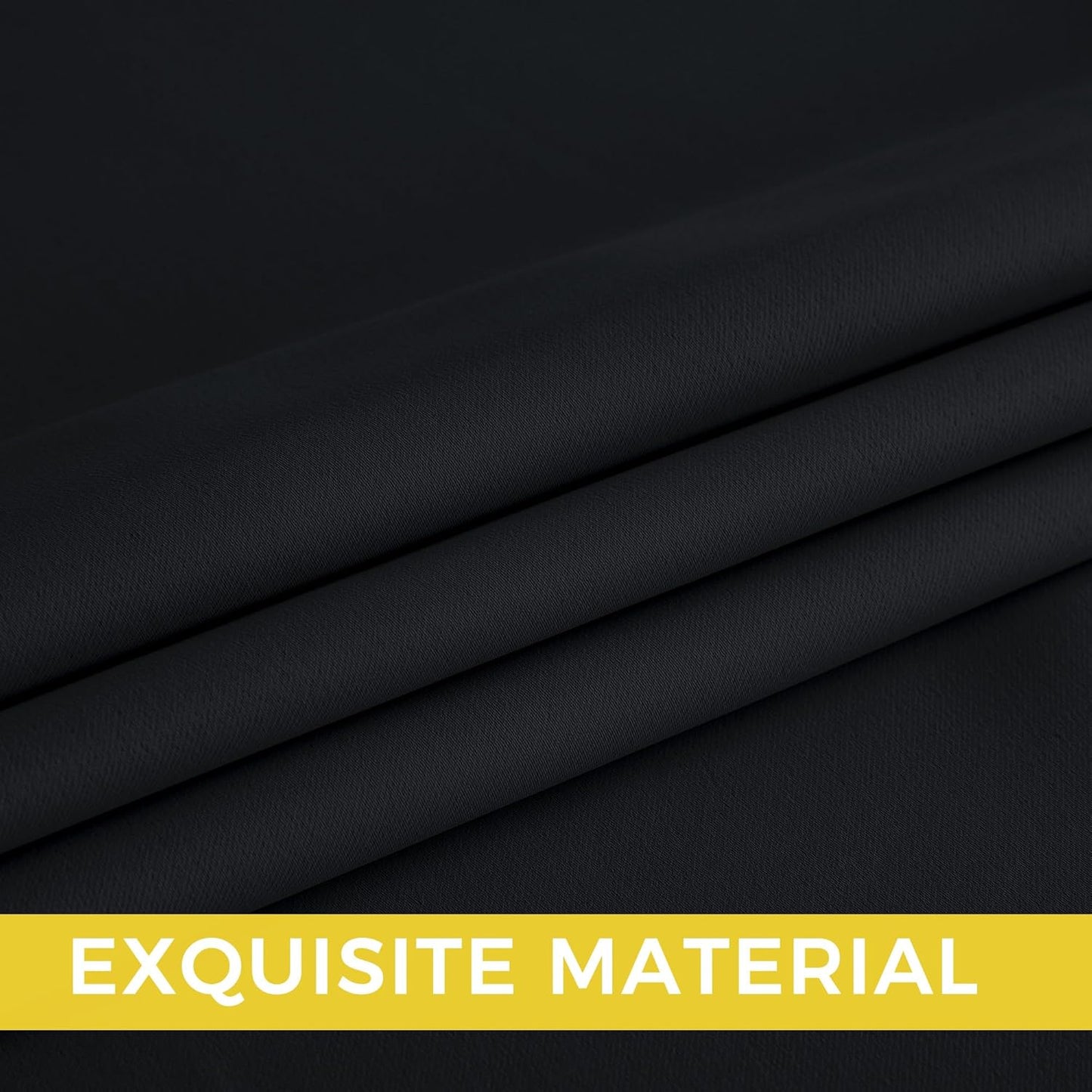 NICETOWN Blackout Curtains 63 inches Long Easy Care Grommet Drapes, Thermal Blackout Shades for Bedroom, Kids Room, Patio, Window, Laundry - Machine Washable, 2 Panels, W52 x L63, Black