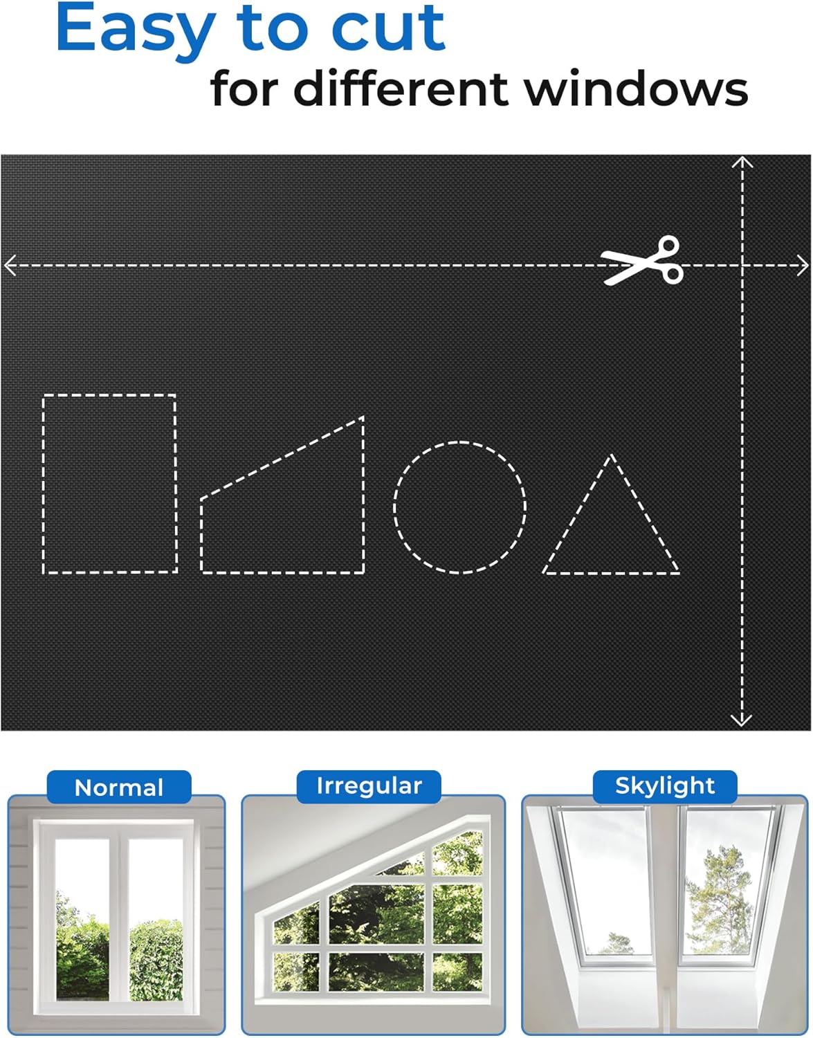 Sumobaby Blackout Curtains for Bedroom Portable 34"x63",No Drill Blackout Shades with Upgraded Hook&Loop Tapes,100% Black Out Window Cover,Thermal Insulated Blinds for Bedroom,Nursery(1 Panel,Black)