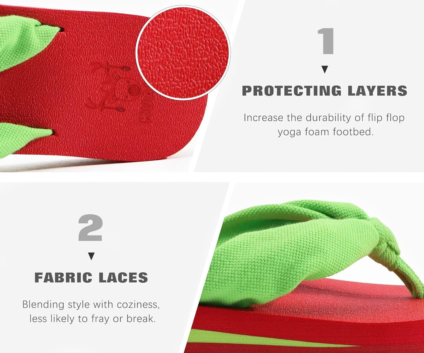 KuaiLu Flip Flops for Women with Arch Support Yoga Mat Comfortable Summer Beach Walking Thong Cushion Sandals Slip On Indoor Outdoor