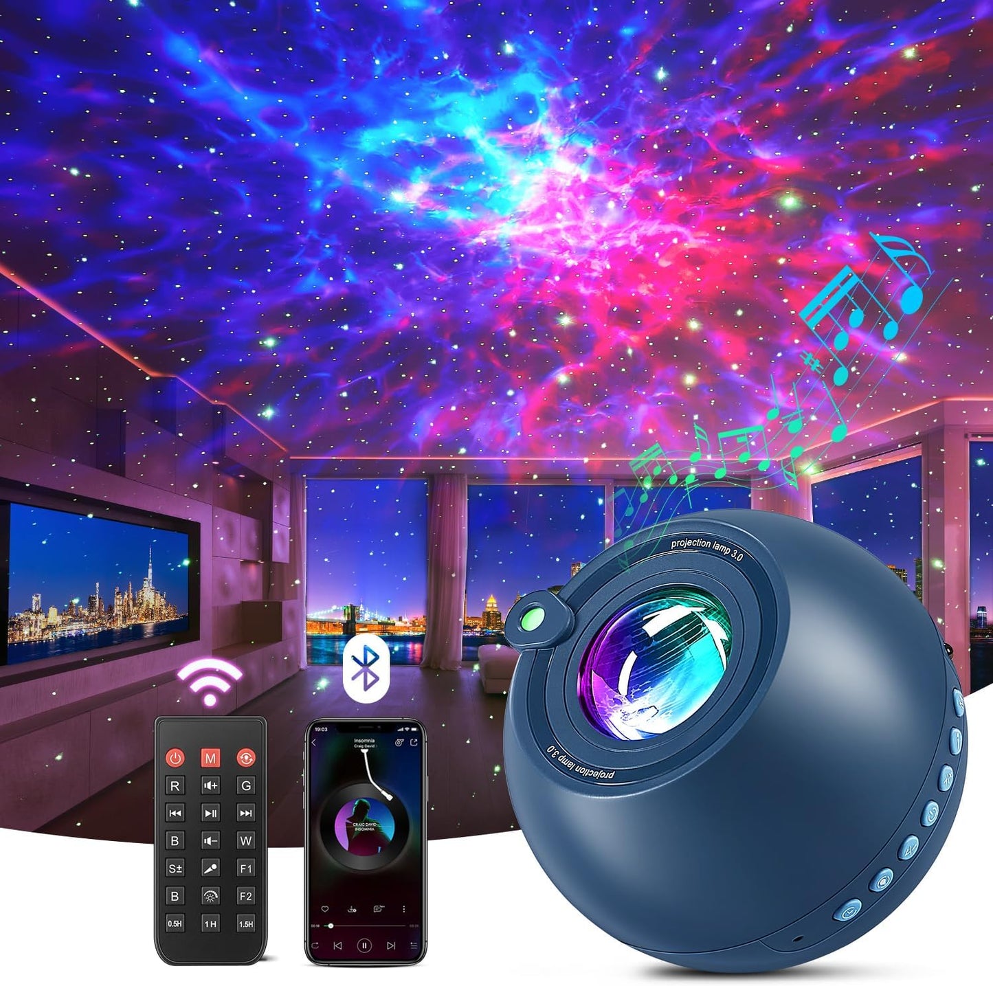 Bedroom Decor Boy Gift Lava Lamp Room Decor 15 White Noise Sound Machine for Kids Night Light Bluetooth Projector Nebula Projector Sunset Lamp Dorm Decor Led Cloud Lights for Bedroom