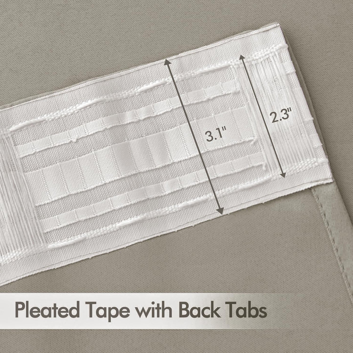 MIULEE Stone Back Tab Blackout Curtains 63 Inch Length 2 Panels Set for Living Room Bedroom Privacy, Rod Pocket/Pinch Pleat Thermal Insulated Room Darkening Pleated Light Blocking Drapes