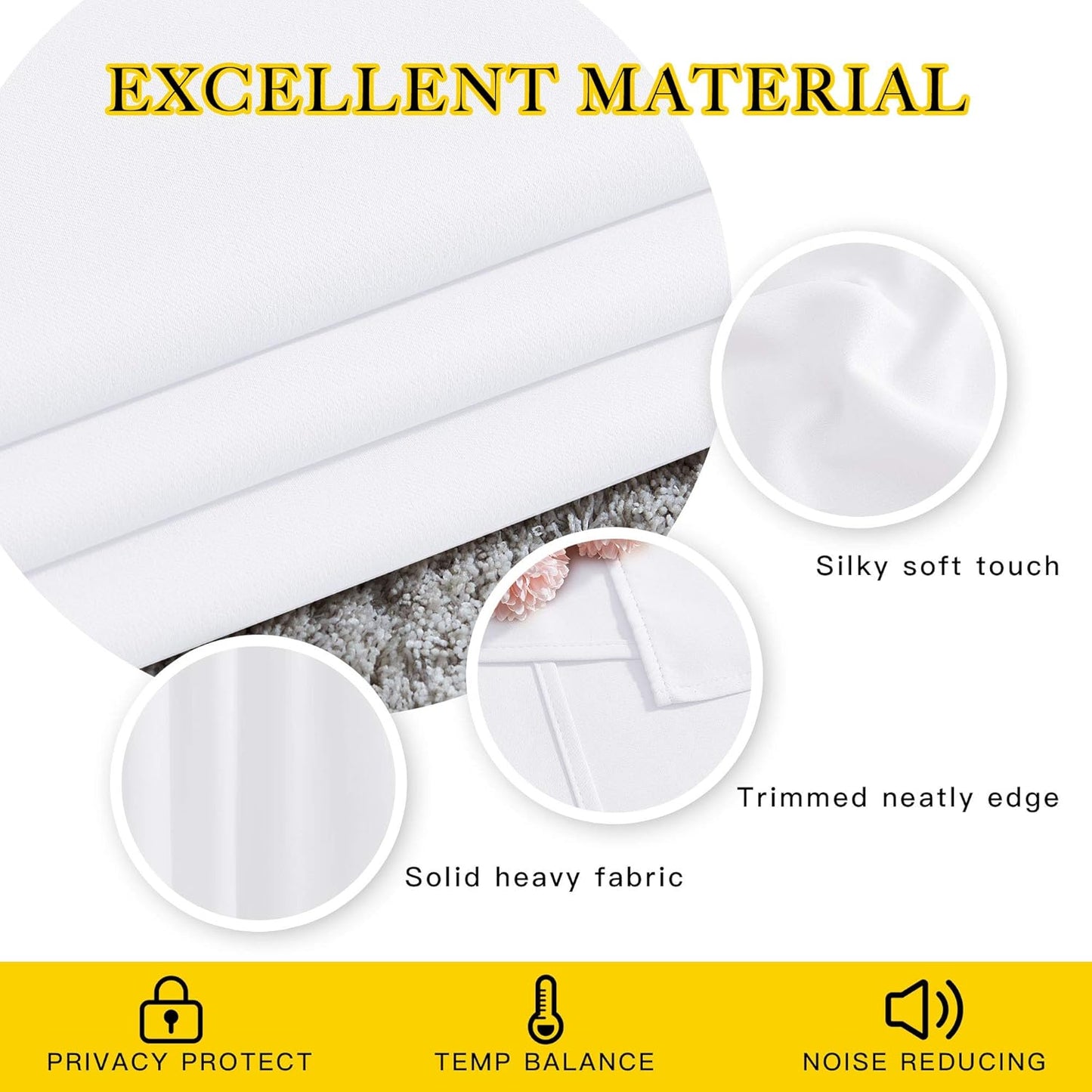 NICETOWN White Room Darkening Curtain Panels - Thermal Insulated Grommet 50% Room Darkening Window Drapes and Curtains for Bedroom/Basement (Set of 2, W37 x L54)