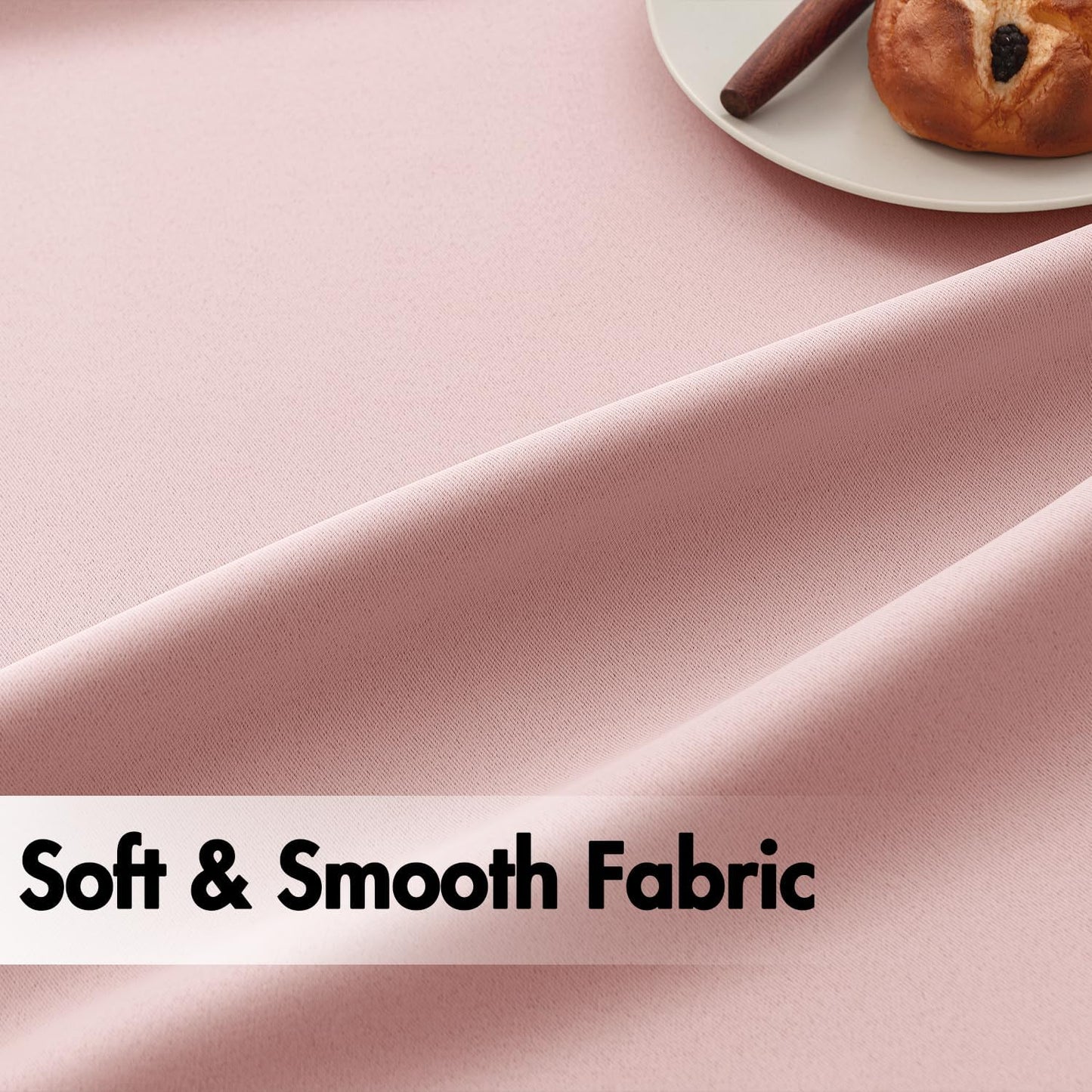 ANRODUO Light Pink Blackout Curtains for Girls Bedroom Living Room, Back Tab Rod Pocket Pinch Pleated Thermal Insulated Room Darkening Curtains 120 Inches Long 2 Panels, 52 x 120 Inch