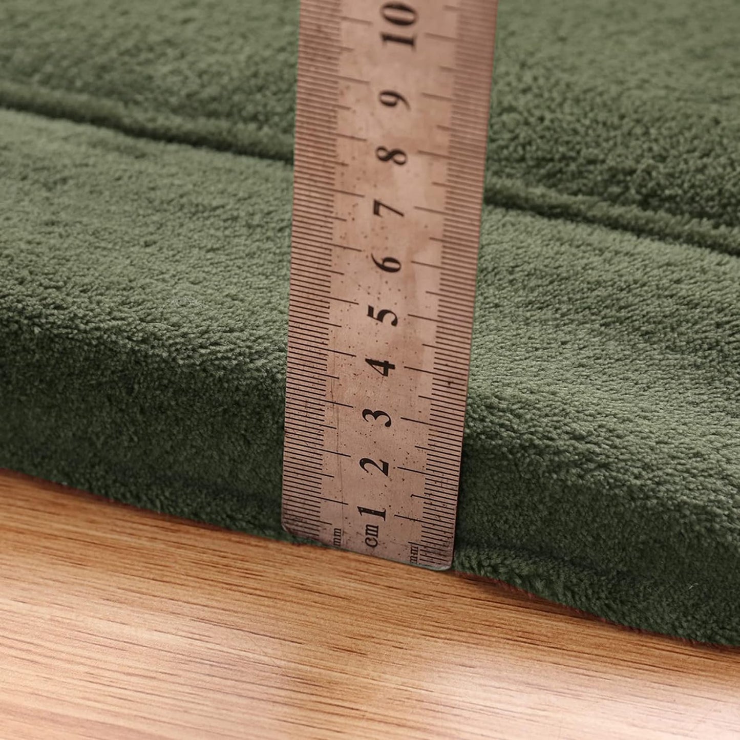 MAXYOYO Coral Velvet Area Rug, Thick Japanese Tatami Mat Living Room Carpet with Non-Slip Backing, Large Solid Color Mat for Bedroom Dormitory Yoga, Olive Green, 78 by 118 inch