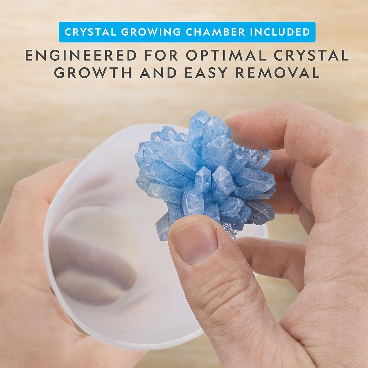 National Geographic Crystal Growing Kit - 3 Vibrant Colored Crystals to Grow with Light-Up Display Stand, Science Toy for Girls and Boys Ages 8-12, Includes 3 Gems, Cool STEM Gift (Amazon Exclusive)