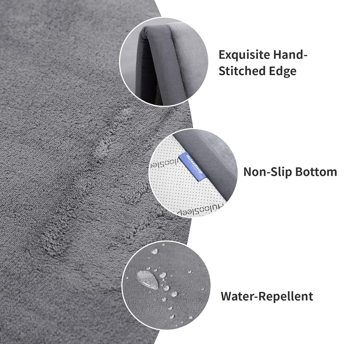 Play Mat for Babies Toddlers,1.3" Thick Elasti-Foam Anti-Fall Cushion Mat for Kids Room,28×72 Bedroom Bedside Rugs,Water-Repellent Soft Coral Velvet,Non-Slip(Dark Grey)