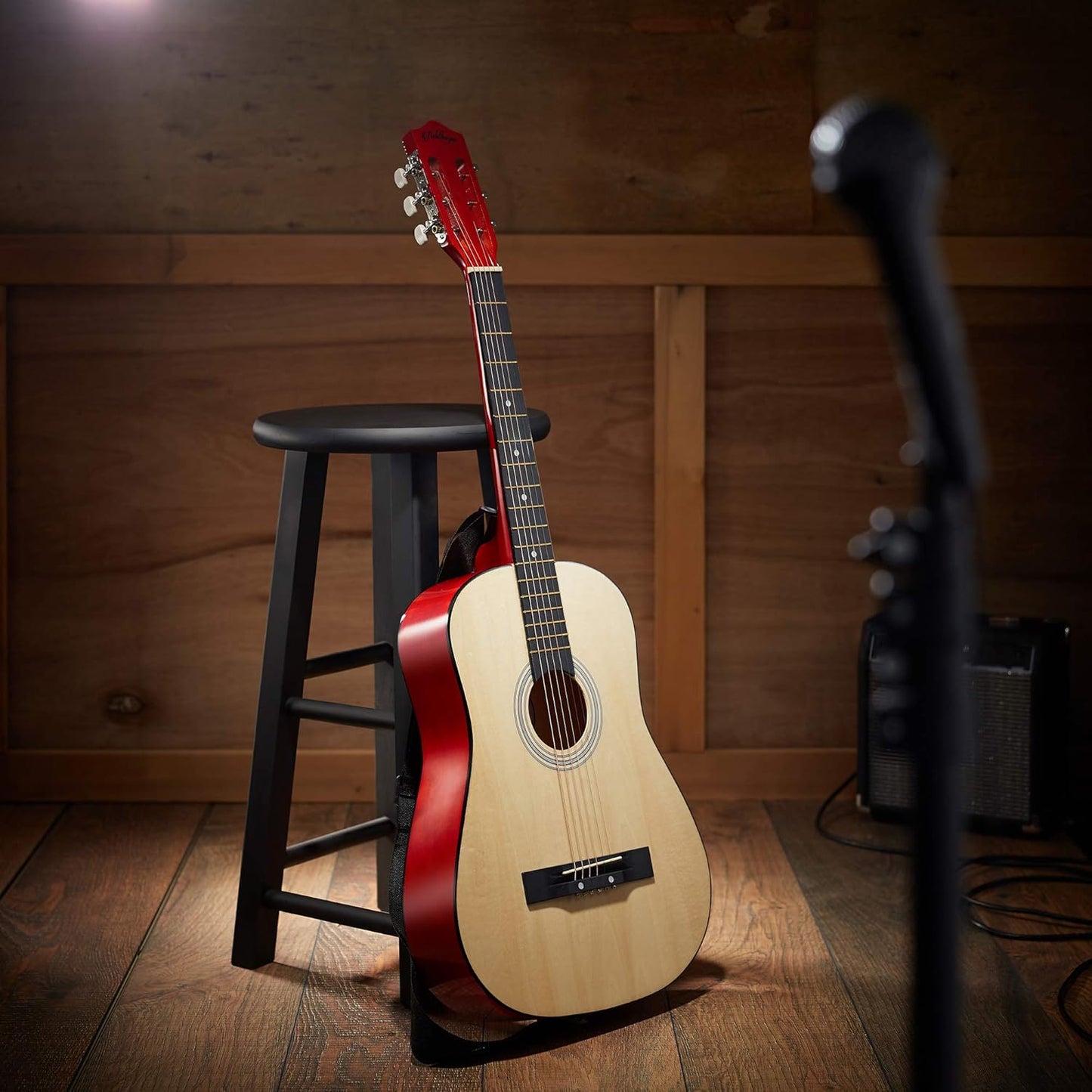 Ashthorpe 38-inch Beginner Acoustic Guitar Package (Natural), Basic Starter Kit w/Gig Bag, Strings, Strap, Tuner, Pitch Pipe, Picks