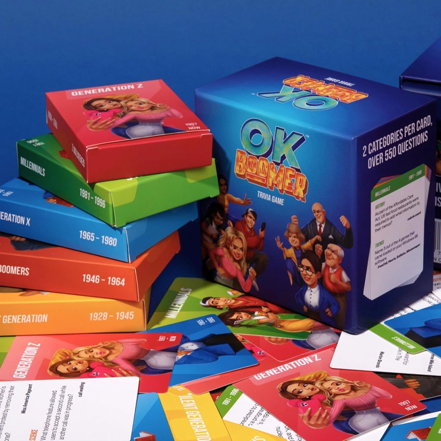 QUOKKA OK Boomer Family Generation Game Volume II - Board Game for Family Night - Trivia Card for Adults and Families - Fun Party Millennials vs Boomers for Ages 15+