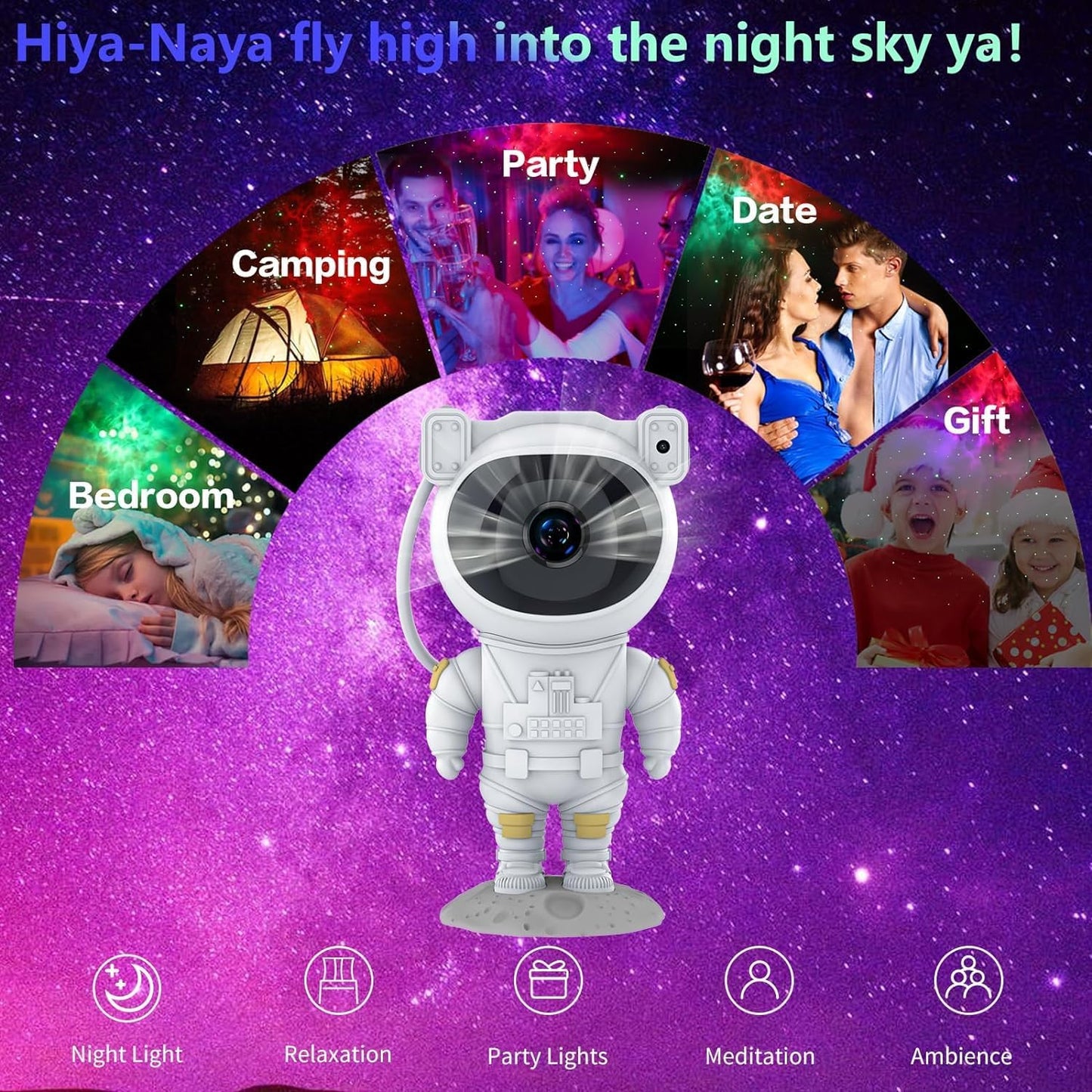 Astronaut Galaxy Projector Night Light,Star Projector Galaxy Light with Nebula,Starry Ceiling LED Lamp Space Buddy Projector with Timer and Remote for Bedroom,Kids Room Decor, Birthdays Gift(White)