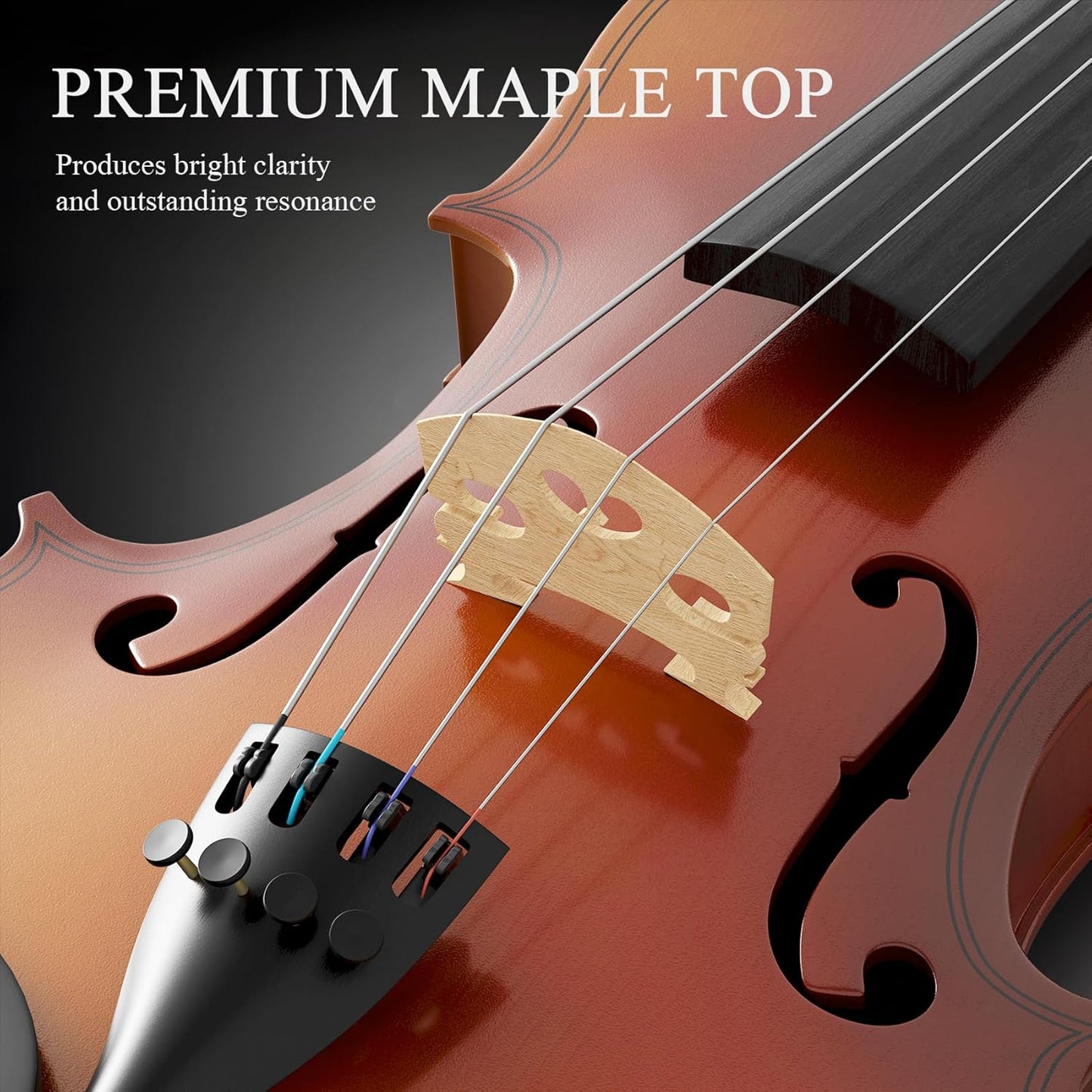 1/2 Violin Kit, Beginner Violin for Kids, Students, Complete Kids Violins Set with Case, Bow, Rosin, Ideal for Kids Violins Beginner Ages 5-9, Brown