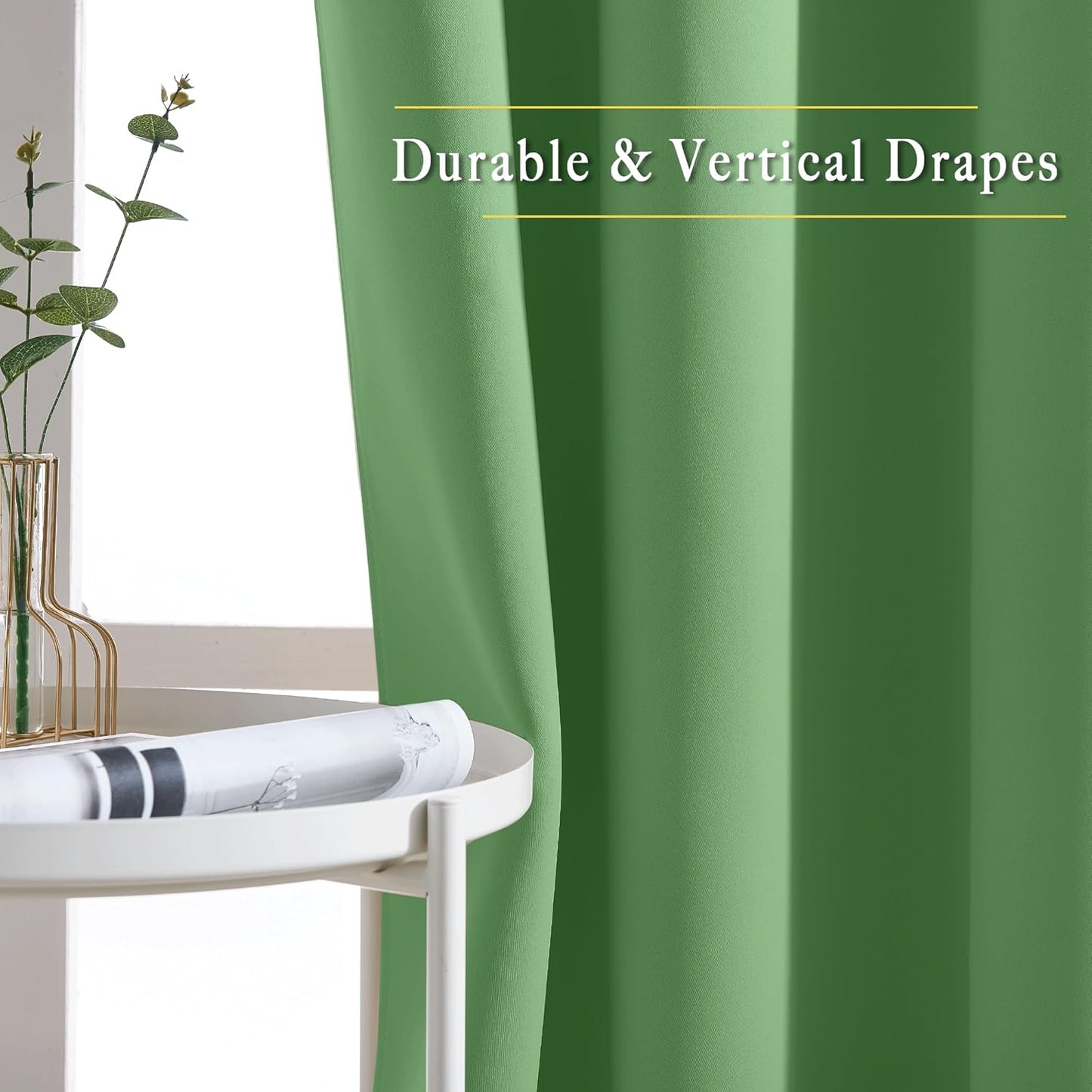 NICETOWN Blackout 78 inch Curtains for Doorway 2 Panels Set, Grommet Thermal Insulated Room Darkening Door Curtains Sound Reducing for Bedroom/Home Office, Forest Green, W52 x L78