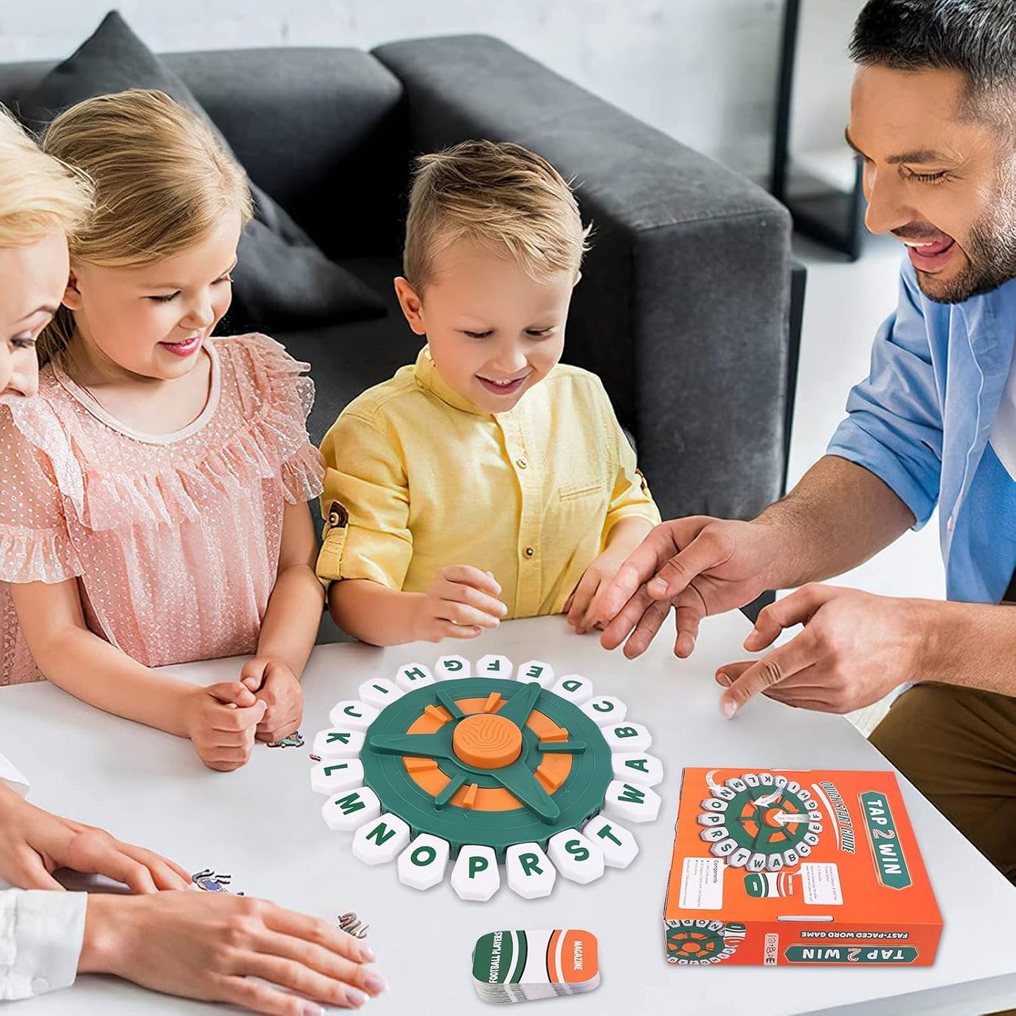 TAP 2 WIN Word Game | Fast-Paced Family & Party Board Game For Kids & Adults | 2-8 players race against the timer to name an answer that fits the round’s category | Learning Game Gifts for Ages 8 & up