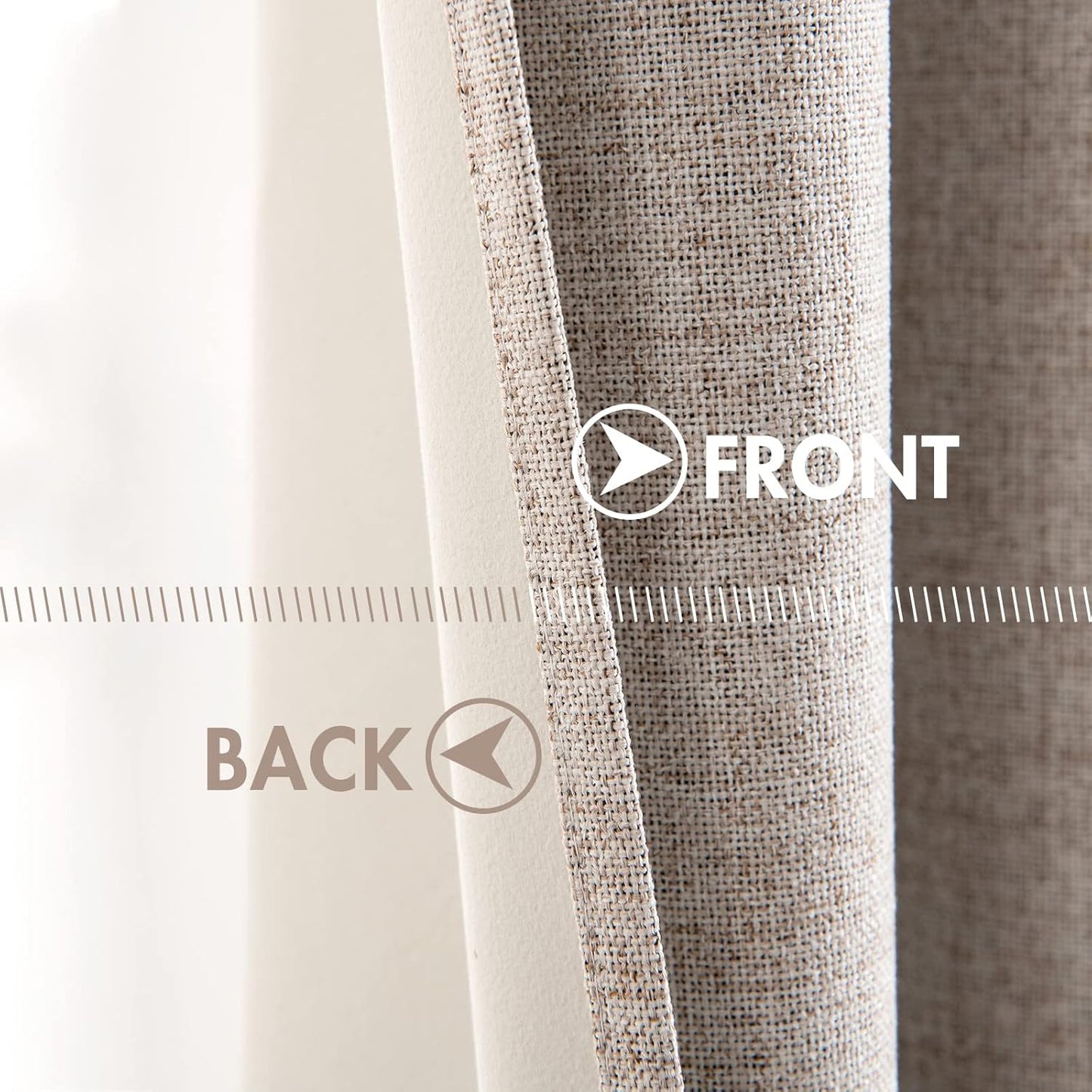 MIULEE Blackout Curtains for Bedroom Linen Texture Solid Thermal Insulated Natural Khaki Grommet Room Darkening Curtains & Drapes Luxury Decor for Living Room Nursery 52x63 Inch (2 Panels)