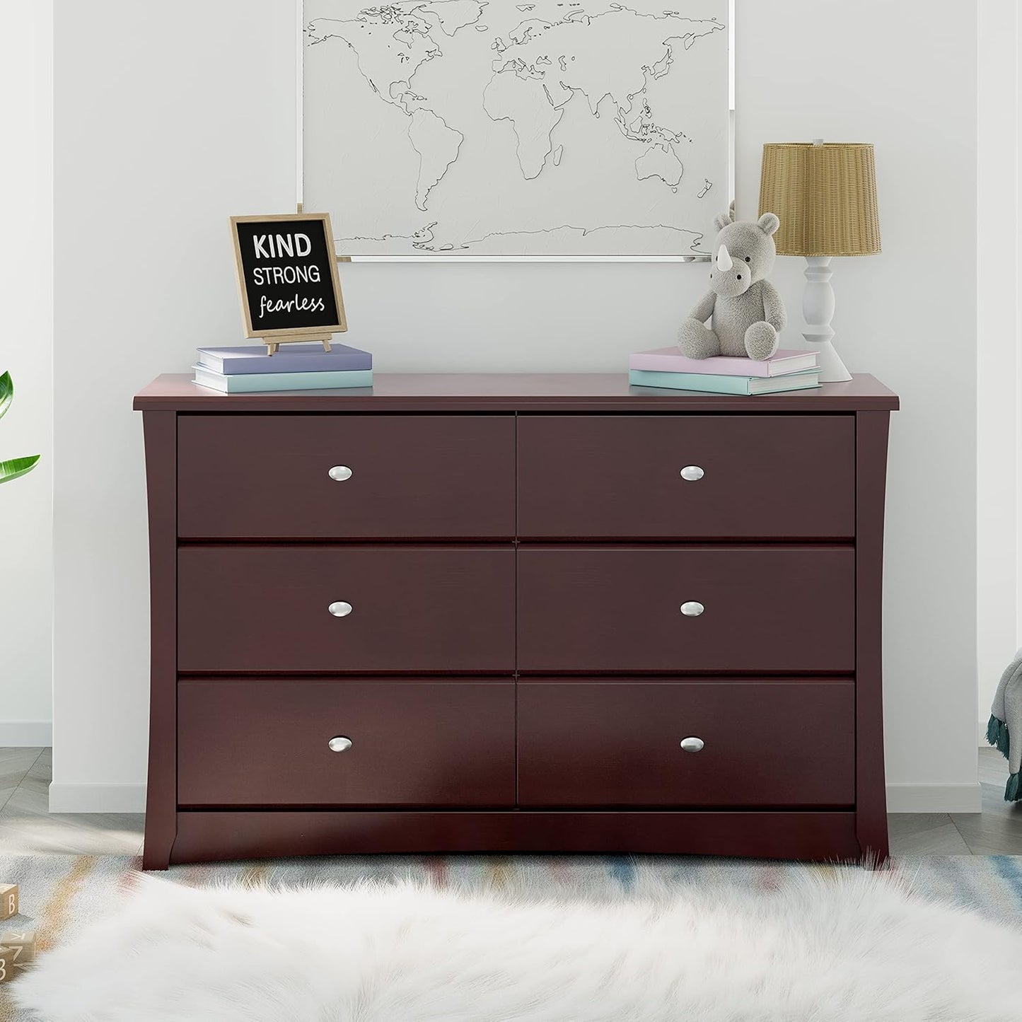 Storkcraft Crescent 6 Drawer Bedroom Dresser (Espresso) – GREENGUARD Gold Certified Dresser for Kids Bedroom