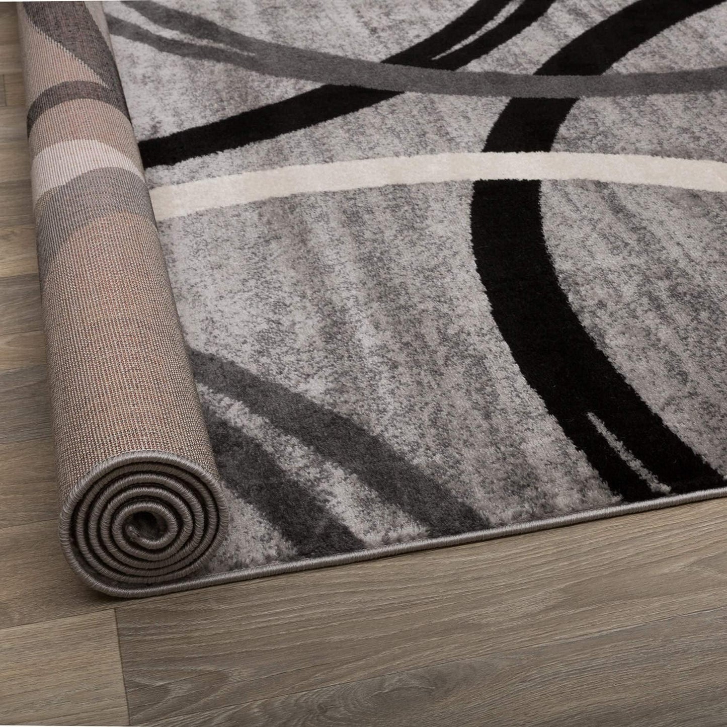 Rugshop Modern Wavy Circles Design Area Rug 2' x 3' Gray
