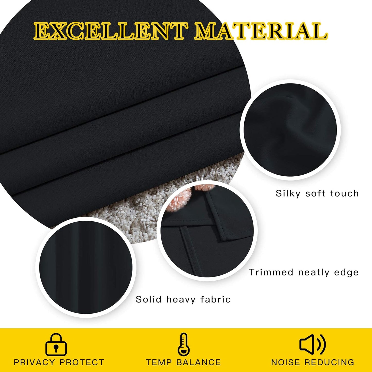 NICETOWN Black Out Curtains 96 inches Long for Living Room, Grommet Thermal Insulated Blackout Window Treatments Room Darkening Drapes for Bedroom, W52 x L96, 2 Panels