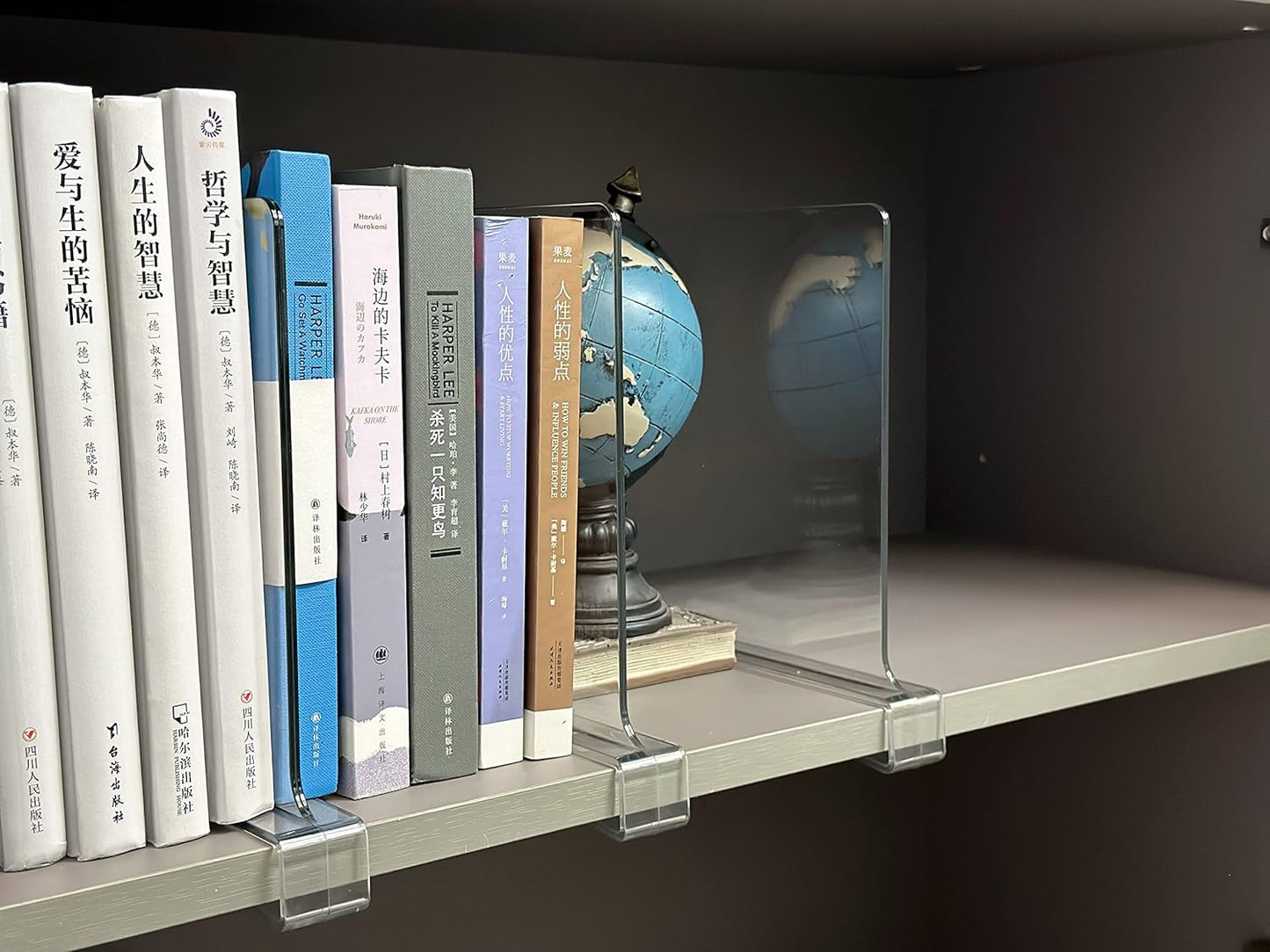 LikeU Shelf Dividers for Closets,Clear Acrylic Shelf Divider for Wood Shelves and Clothes Organizer/Purses Separators Perfect for Kitchen Cabinets and Bedroom Organizer,6 PCS